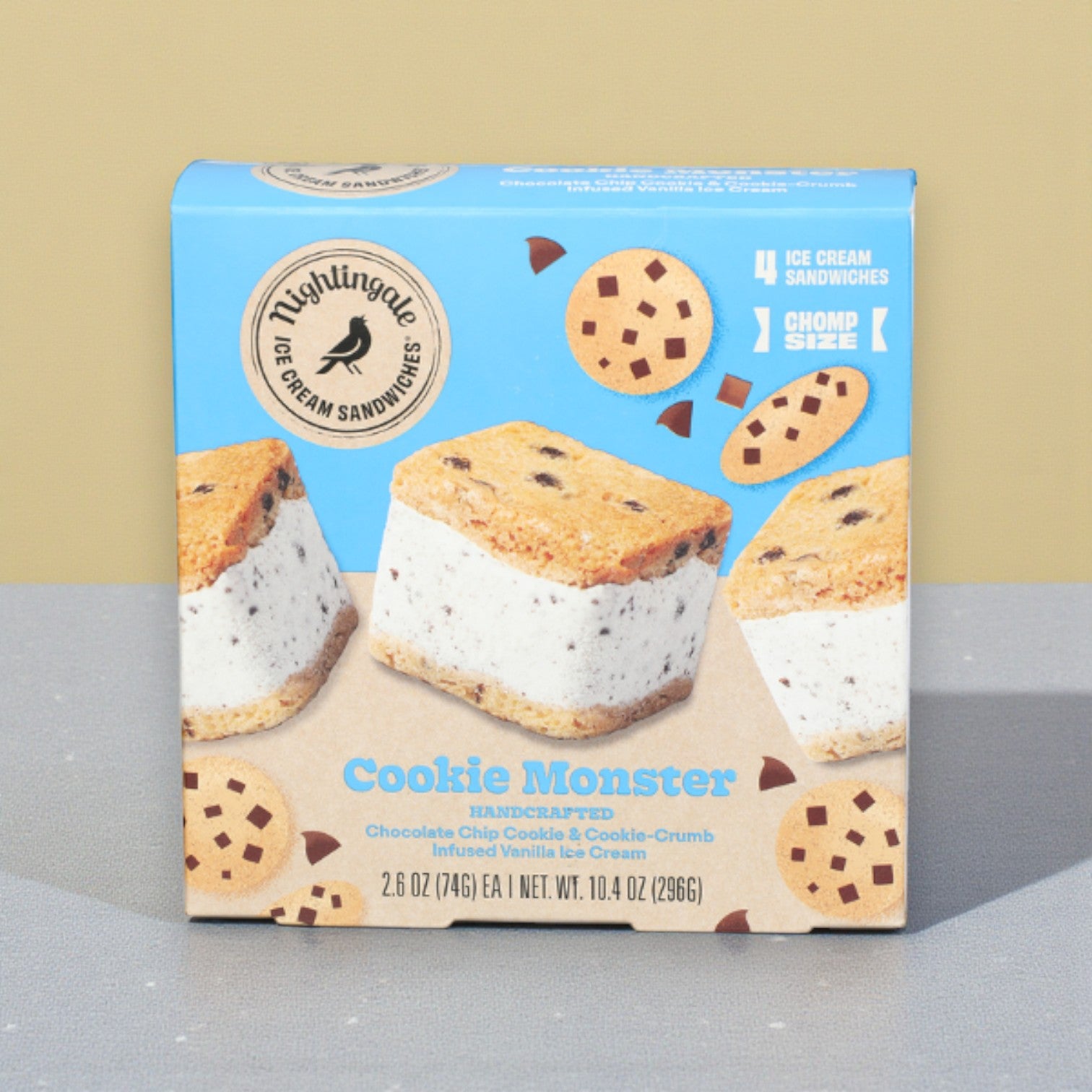 Nightingale Ice Cream Cookie Monster – Chomp Size Ice Cream Sandwich (2.6 oz)