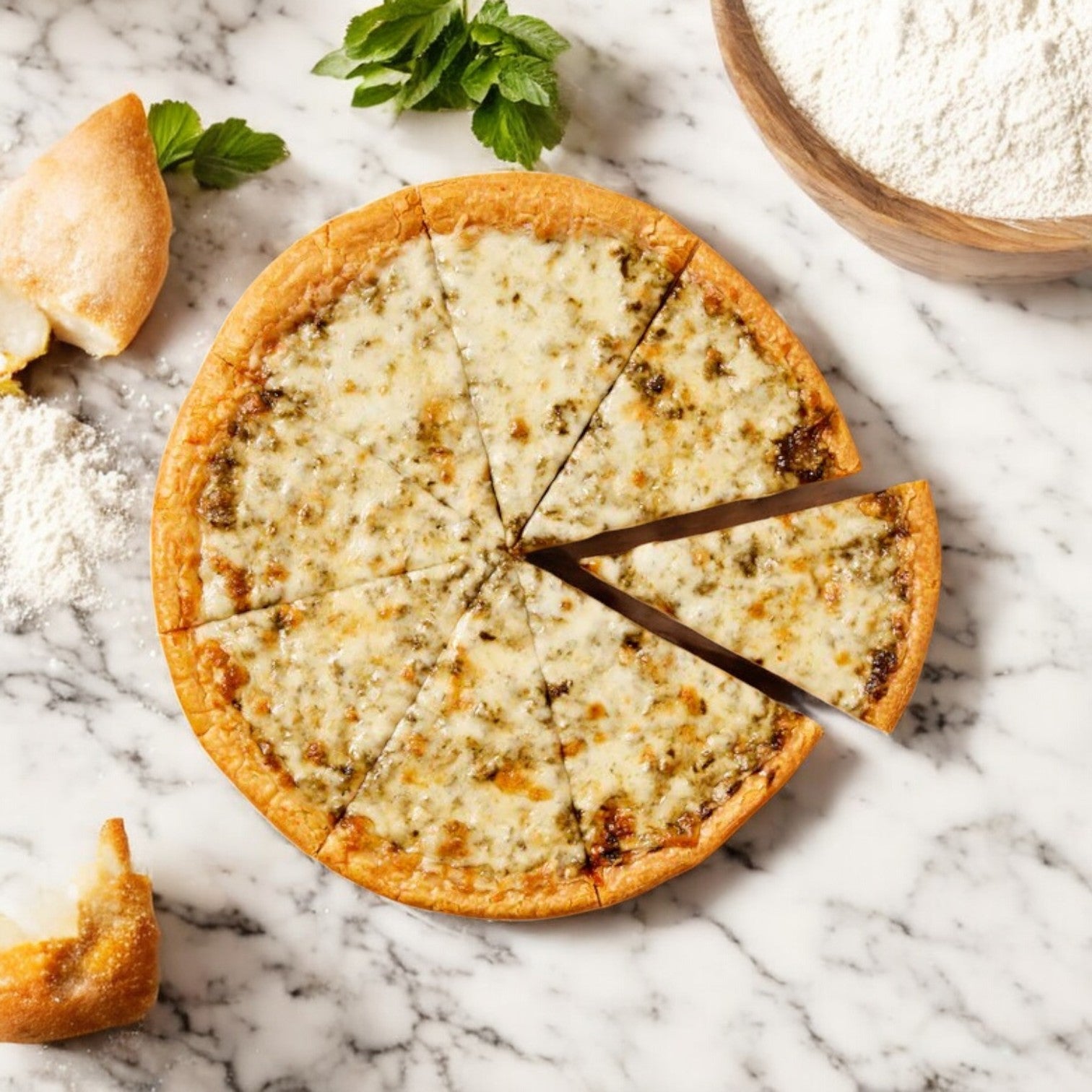 Against the Grain Gourmet Pizza, Nut-Free Pesto, Family Size (22.4 oz, 3 Packs) by Against the Grain Gourmet: a delicious allergen-friendly pizza, perfect for nut-free pesto lovers seeking a family-sized treat.