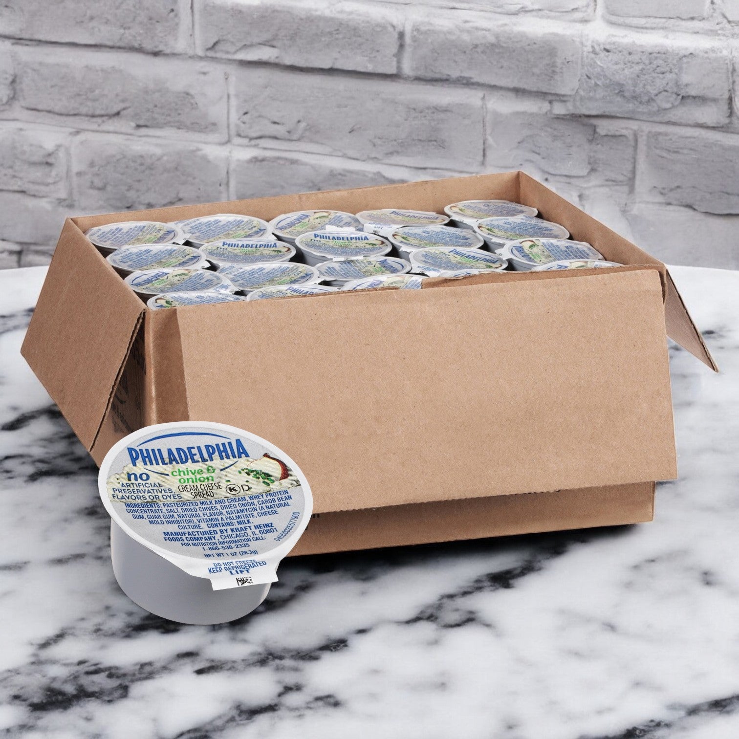 Philadelphia Cream Cheese, Chive & Onion Spread Cup, 1 oz – 100 Count