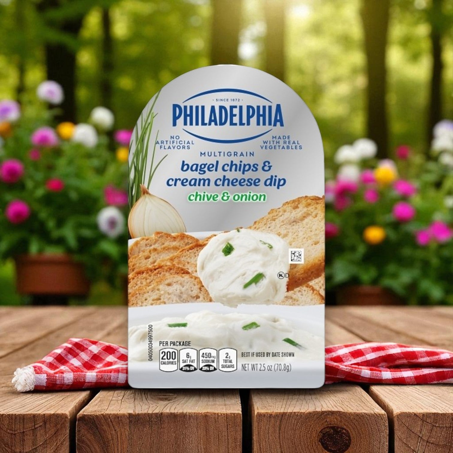 Philadelphia Multigrain Bagel Chips & Chive & Onion Cream Cheese Dip (2.5 oz.)