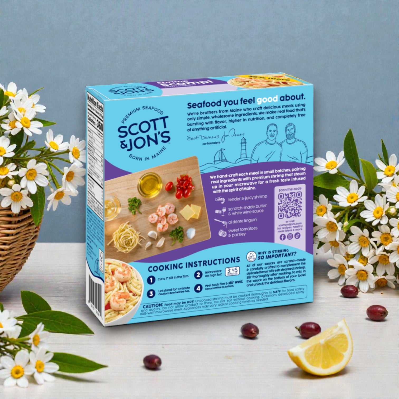 Scott & Jon’s Shrimp Scampi with Linguini – Frozen Meal (9.6 oz)