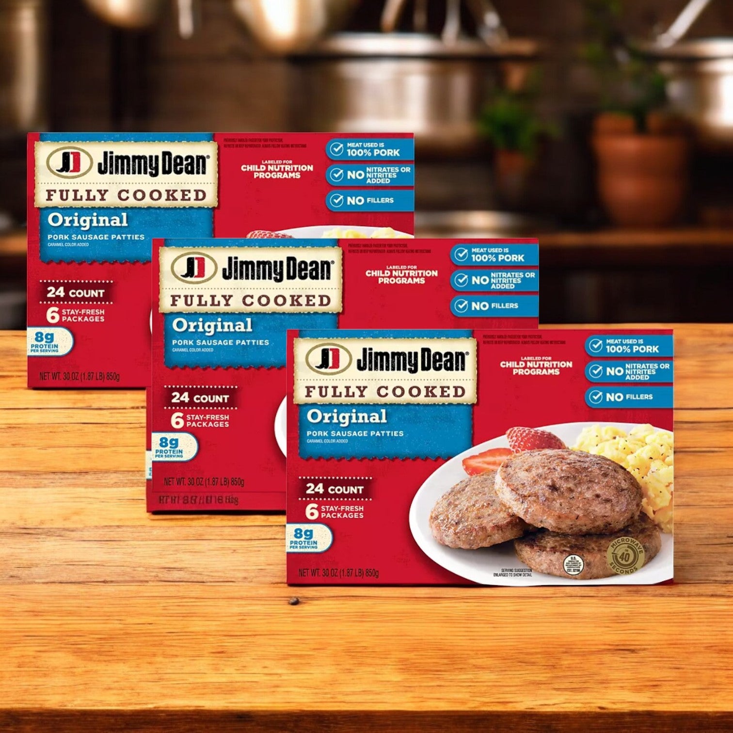 Jimmy Dean Precooked Sausage Patties - 2.04oz Gluten Free (Case Of 80)