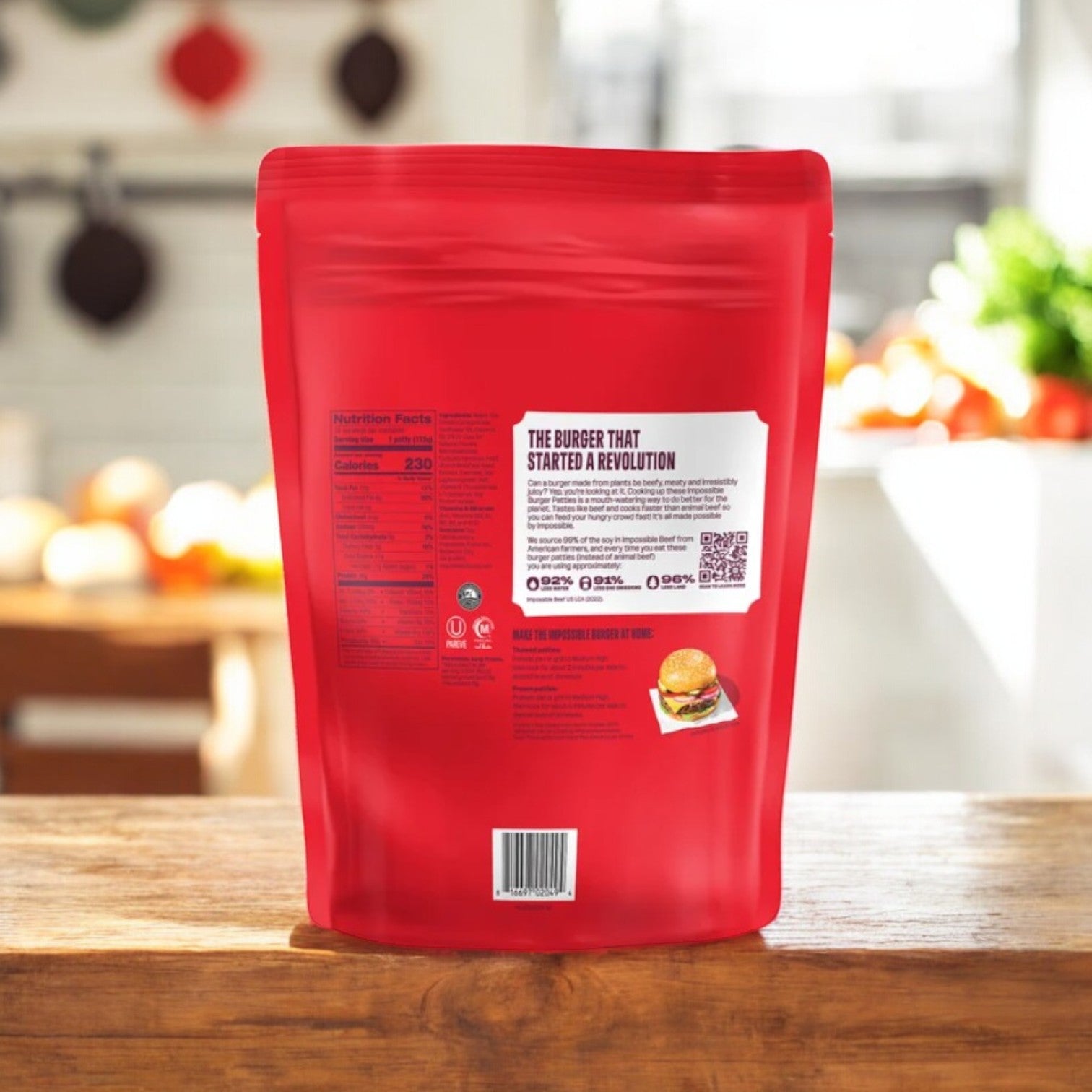 Impossible Burger Patties Made From Plants- 10 count- 3 Packs