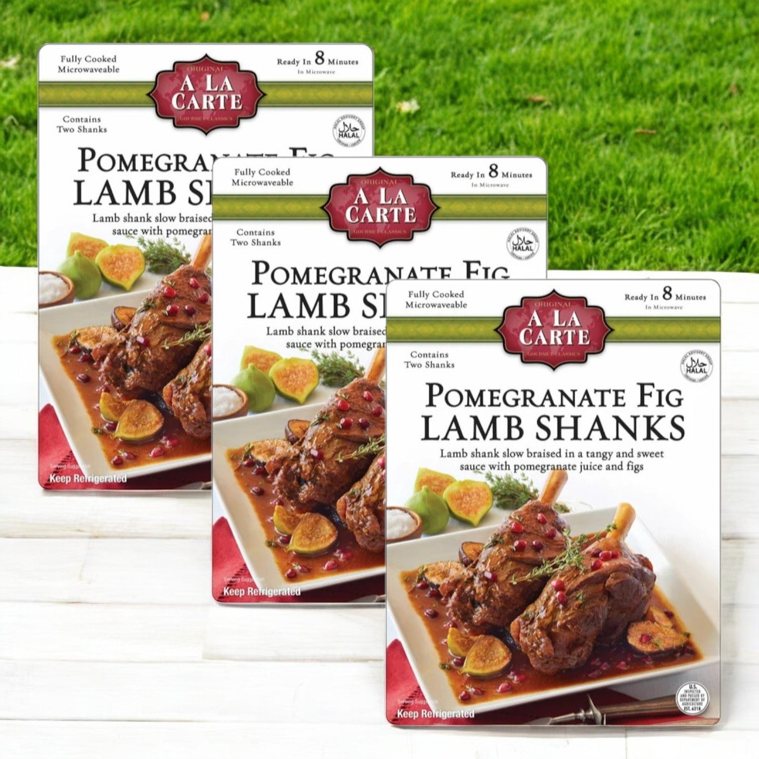 A La Carte Pomegranate Fig Lamb Shanks, 2 Count- 3 Packs(6 Total Shanks)