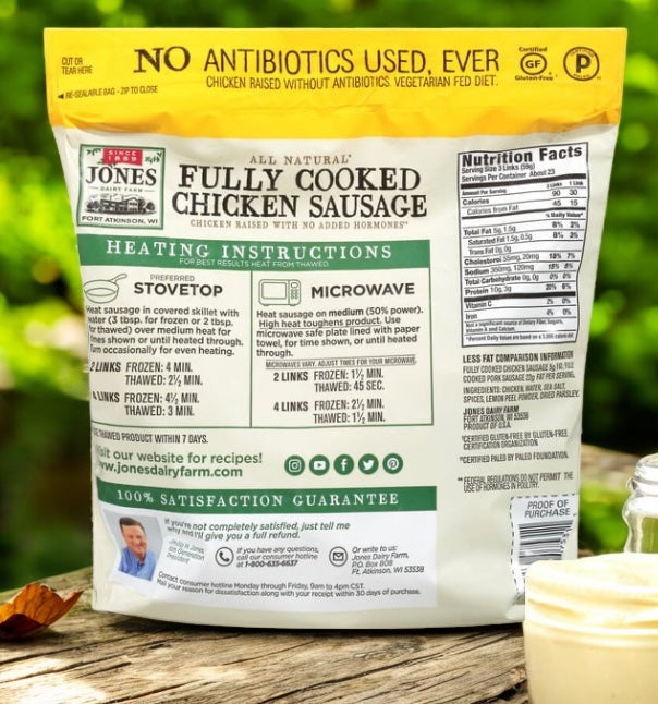 Jones Dairy Farm All Natural Fully Cooked Chicken Sausage, 48 oz