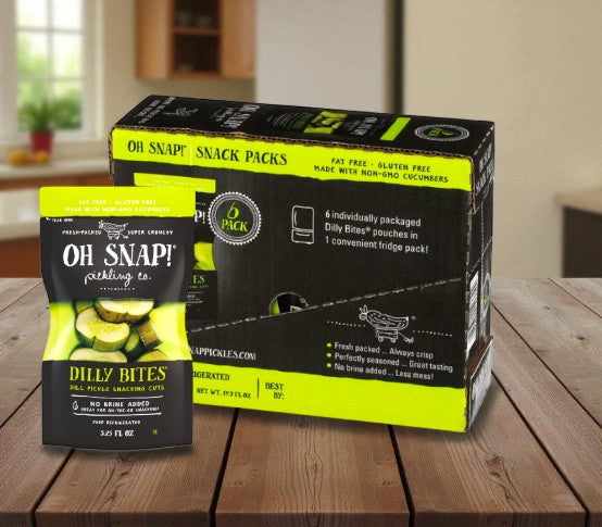 OH SNAP! Dilly Bites Box – 3 Boxes, 6 Packs Each (3.25 oz per Pack)