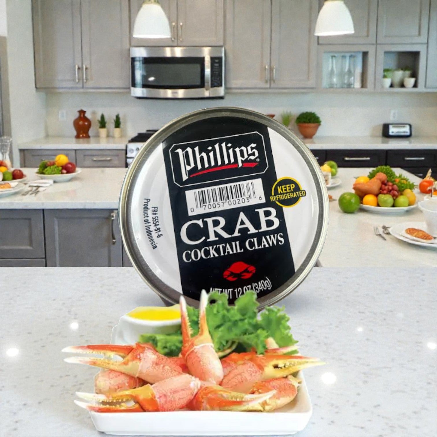 Phillip Foods Crab Cocktail Claws Pasteurized Asia, 12 oz. - 1 Case, 6 Cans!