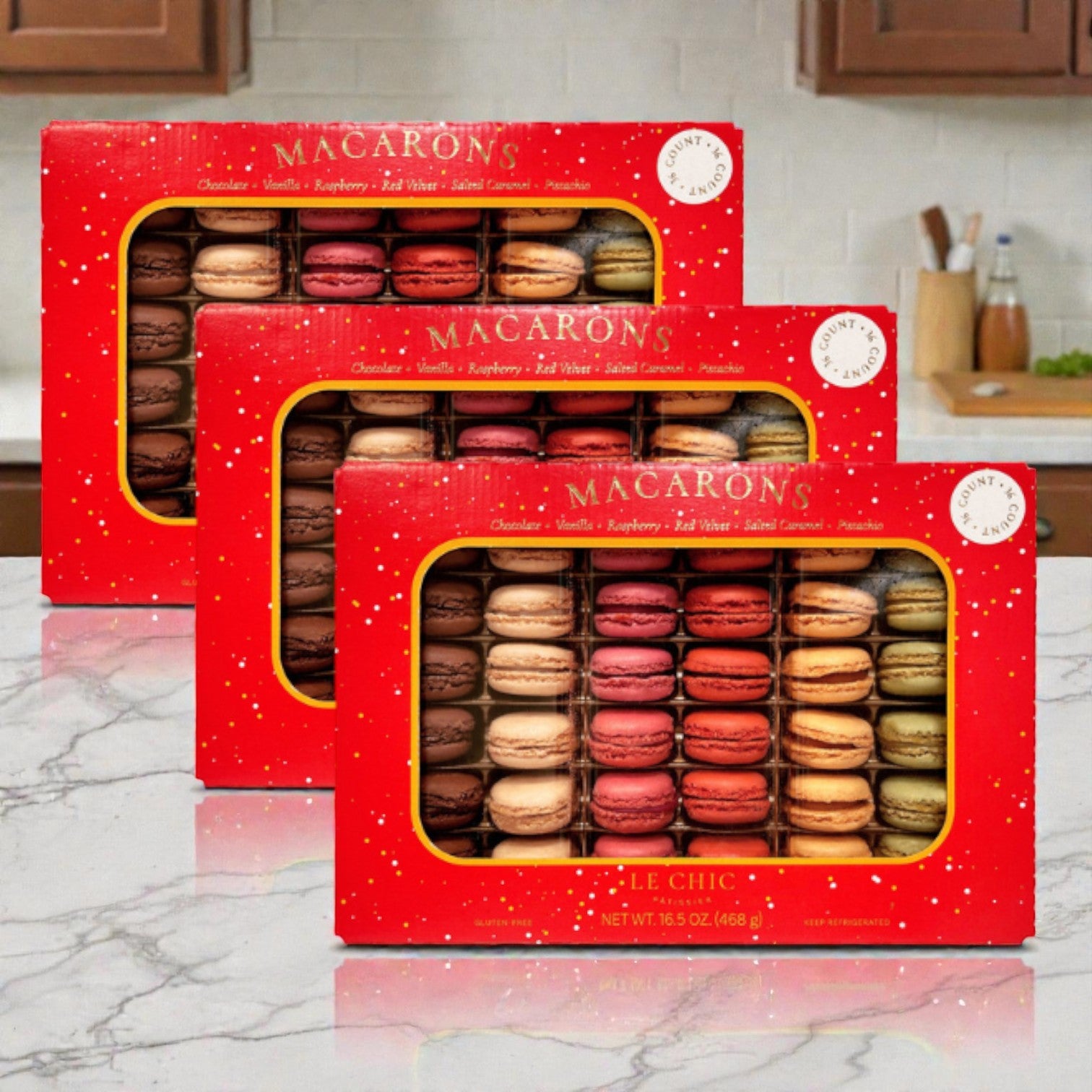 Le Chic Patissier Macarons Variety, 36 Count- 3 Packs