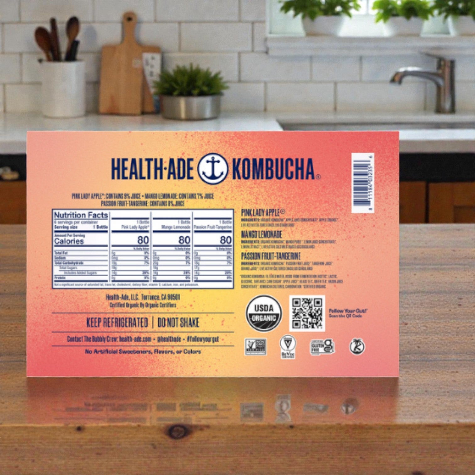 Healthy Ade Organic Fruity Favorite Kombucha Variety Pack, 16 fl oz, 6-count