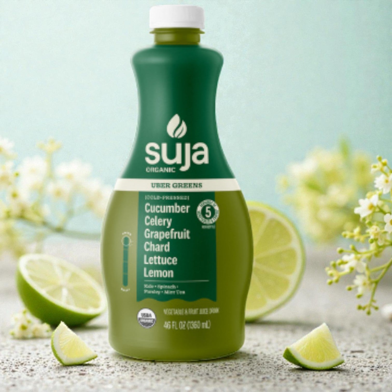 Suja Organic Uber Greens Cold Pressed Juice Drink-46 FL Oz- 1 Bottle