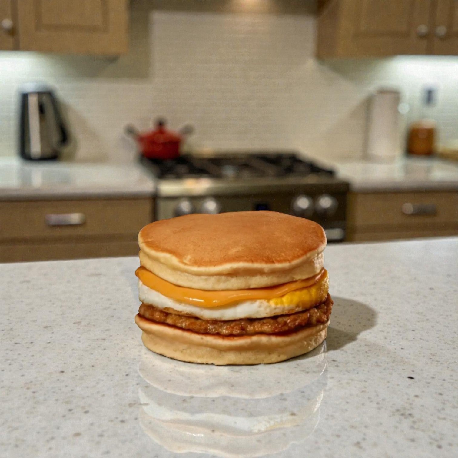 Mason Dixie Sausage & Egg Pancake Sandwich – 10 Pack, Frozen Breakfast. Please Note: Due to supplier processing times, this item may require an additional 1–2 business days for delivery. We appreciate your understanding and patience.
