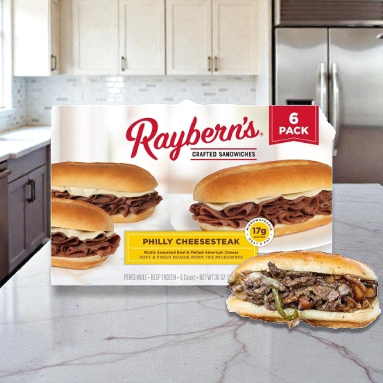 Raybern Thinly Sliced Philly Cheesesteak On Hoagie Roll, 10 Ounce, 6 Per Case. Please allow 1–2 extra business days for delivery on this item.