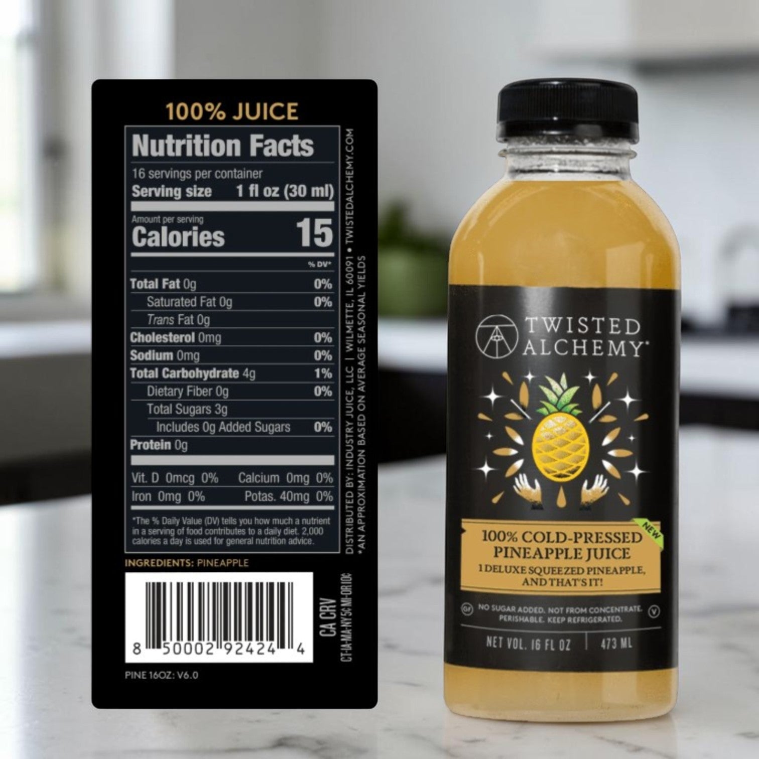 Twisted Alchemy Pineapple Juice 100%,16 oz