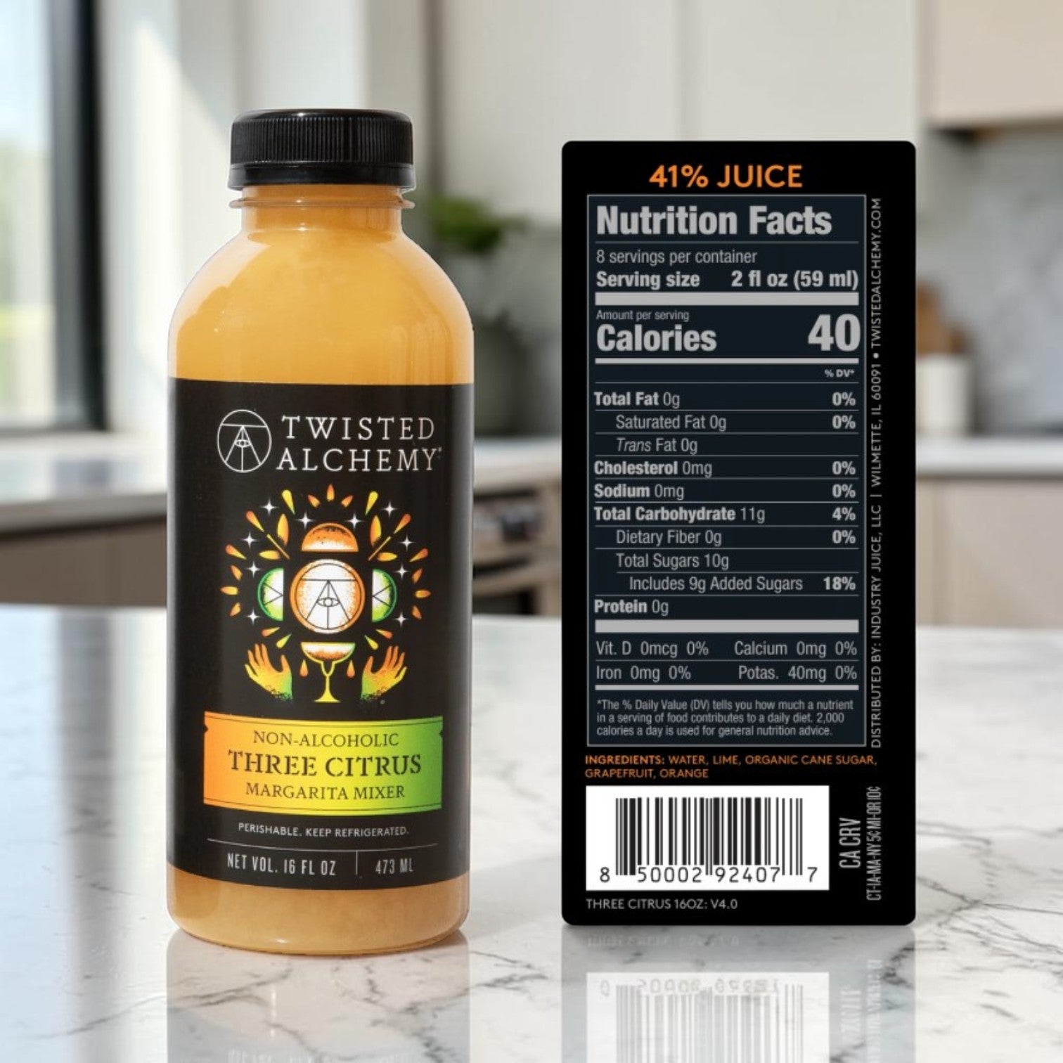 Twisted Alchemy,Three Citrus Margarita Mixer Cold Pressed,16 Oz
