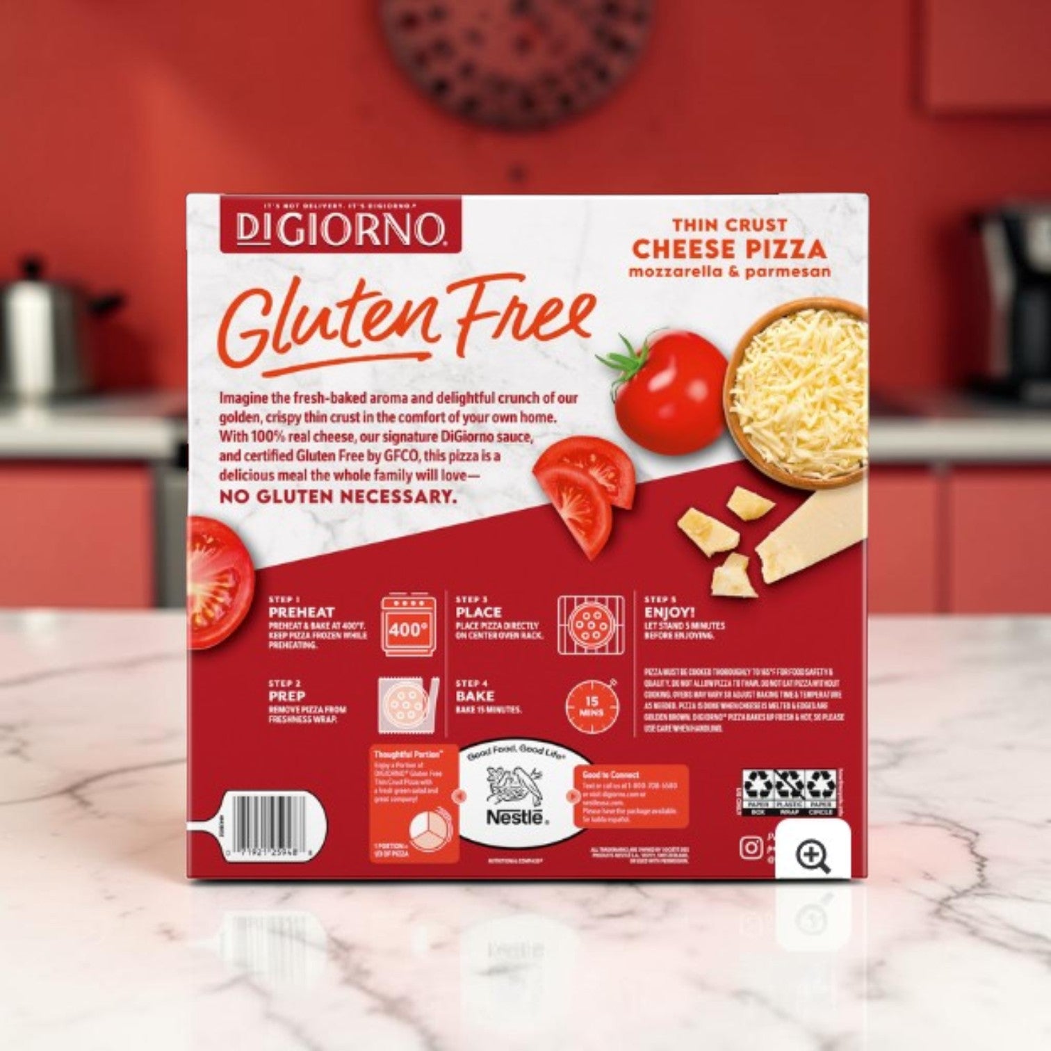 DiGiorno Gluten Free Cheese Pizza – 3 Pizzas per Case – 9 Total Pizzas
