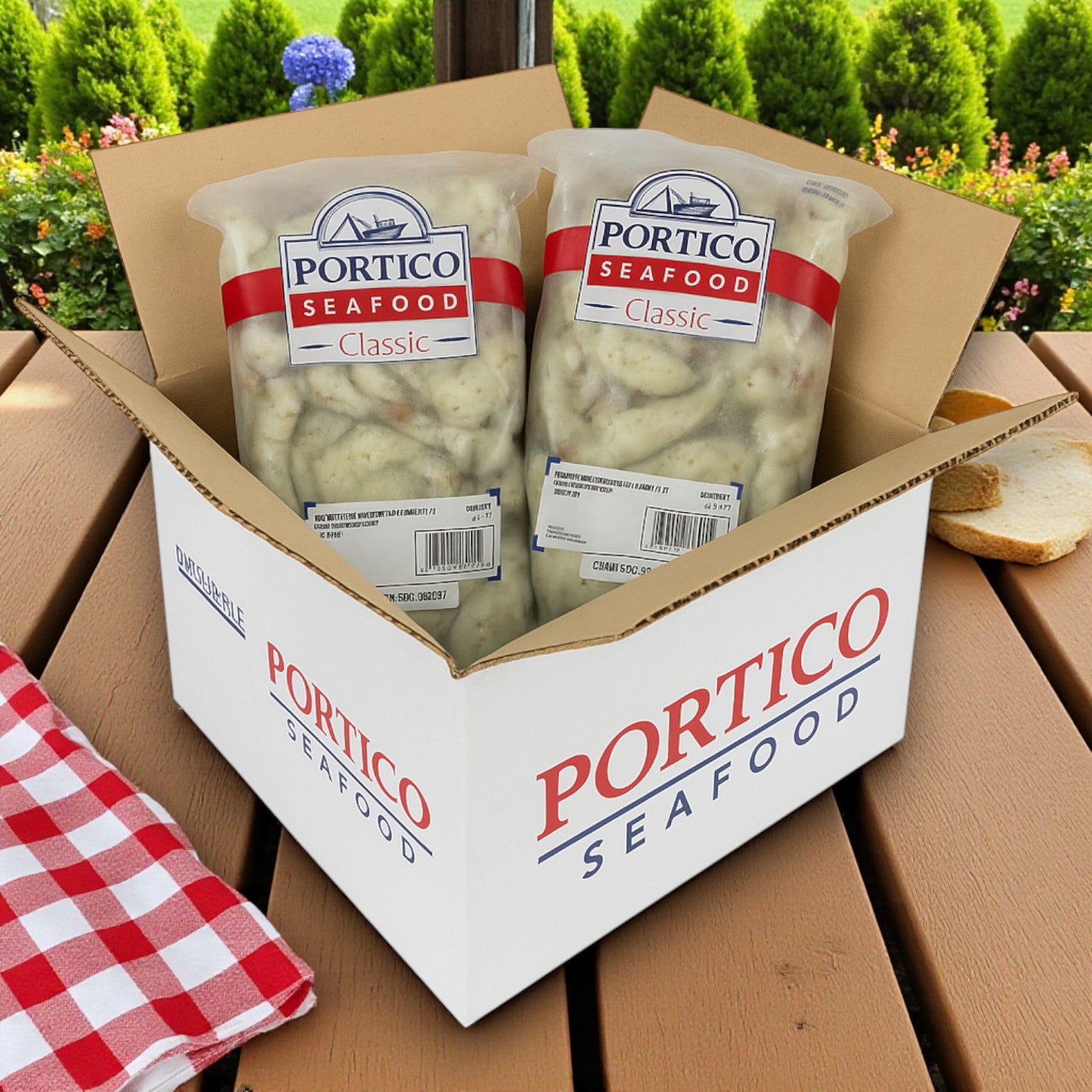 Shrimp White Butterfly Garlic and Herb 16/20 5 lb Case - 2 Bags