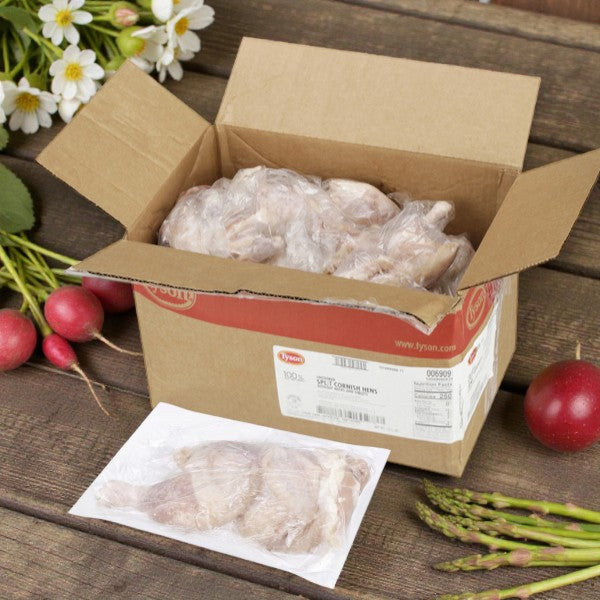 Tyson Foods Cornish Game Hen – Rock Split, Raw (24 × 9 oz Portions)