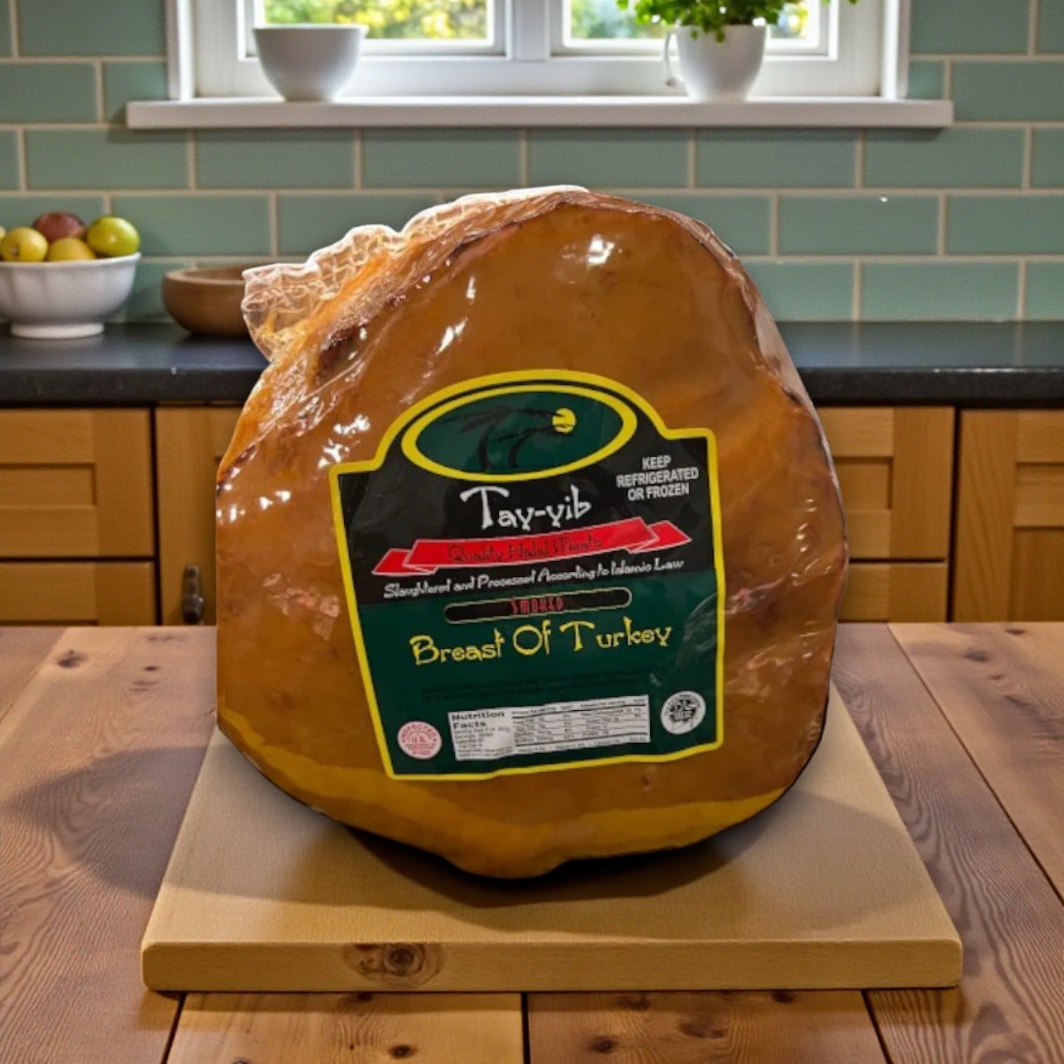 Tay-Yib Halal Smoked Breast of Turkey- 9-10 Pounds Average- 1 Package