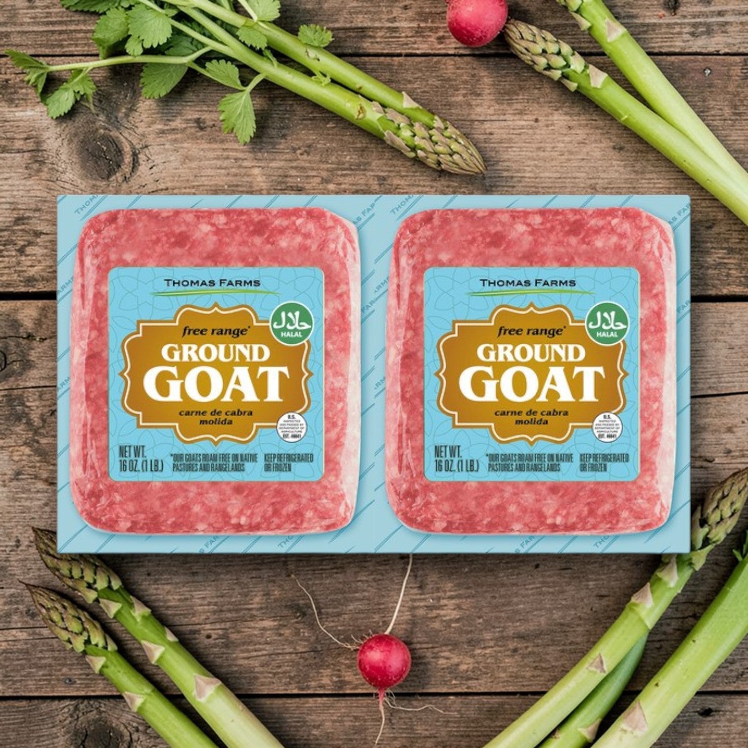 Thomas Farms Halal Ground Goat – 3 Pack (6 lb Total)
