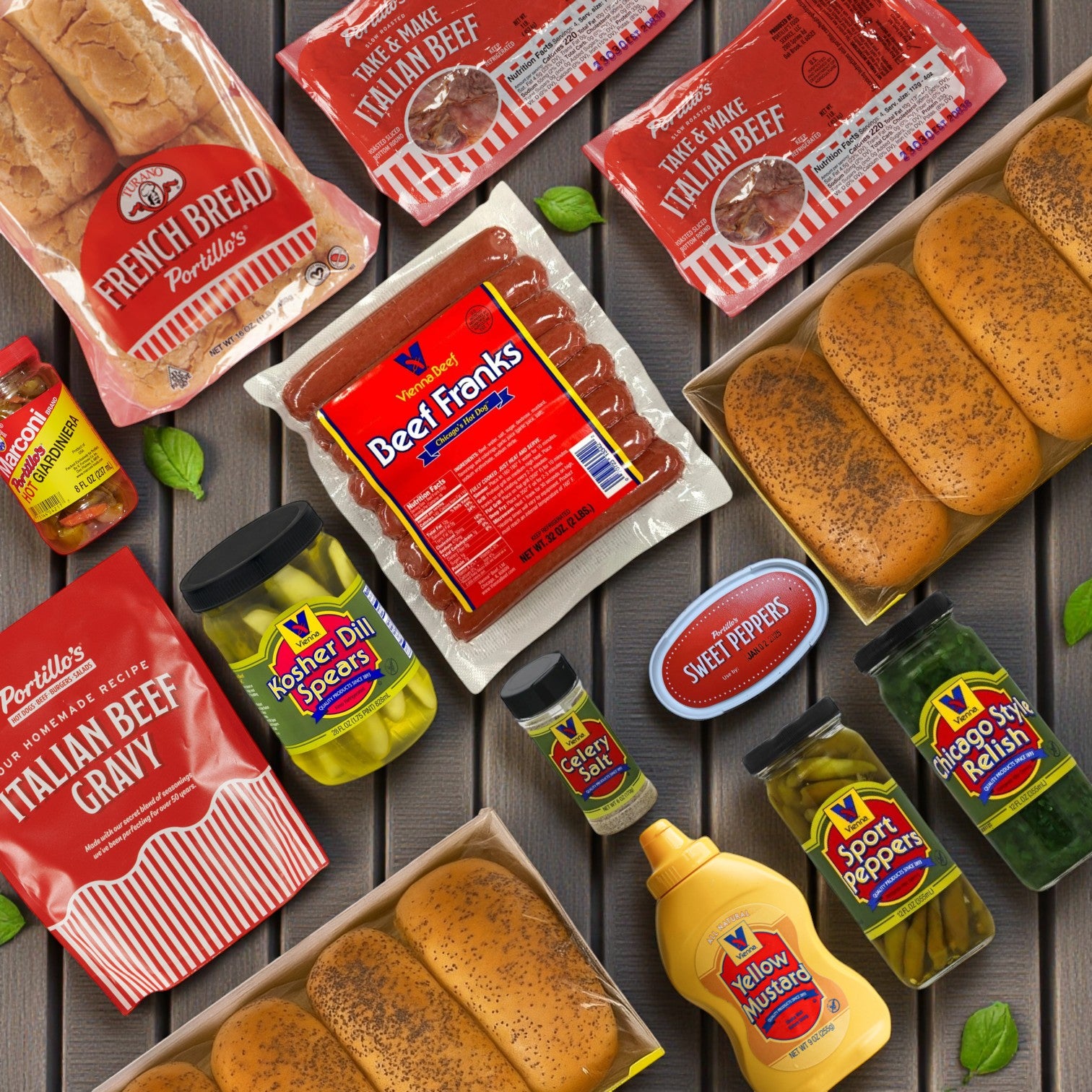 Portillo's 8 Italian Beef Combo & Vienna 20 Pack Hot Dog Kit