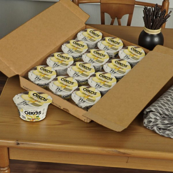 Oikos Greek Yogurt — Vanilla Bean Blended (12 × 4 oz)