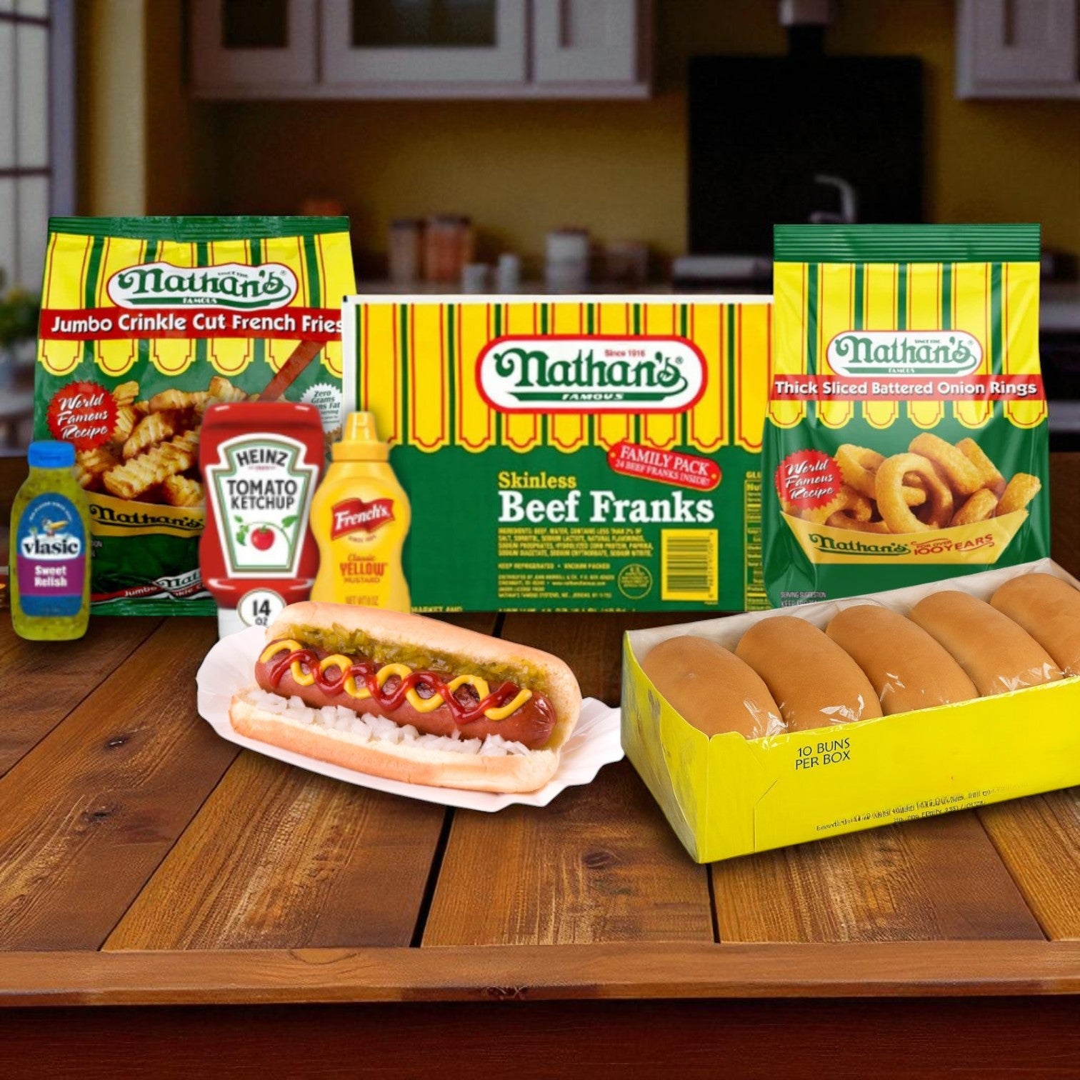 Nathan’s Famous Hot Dog Cookout Kit – Complete 25-Pack Bundle