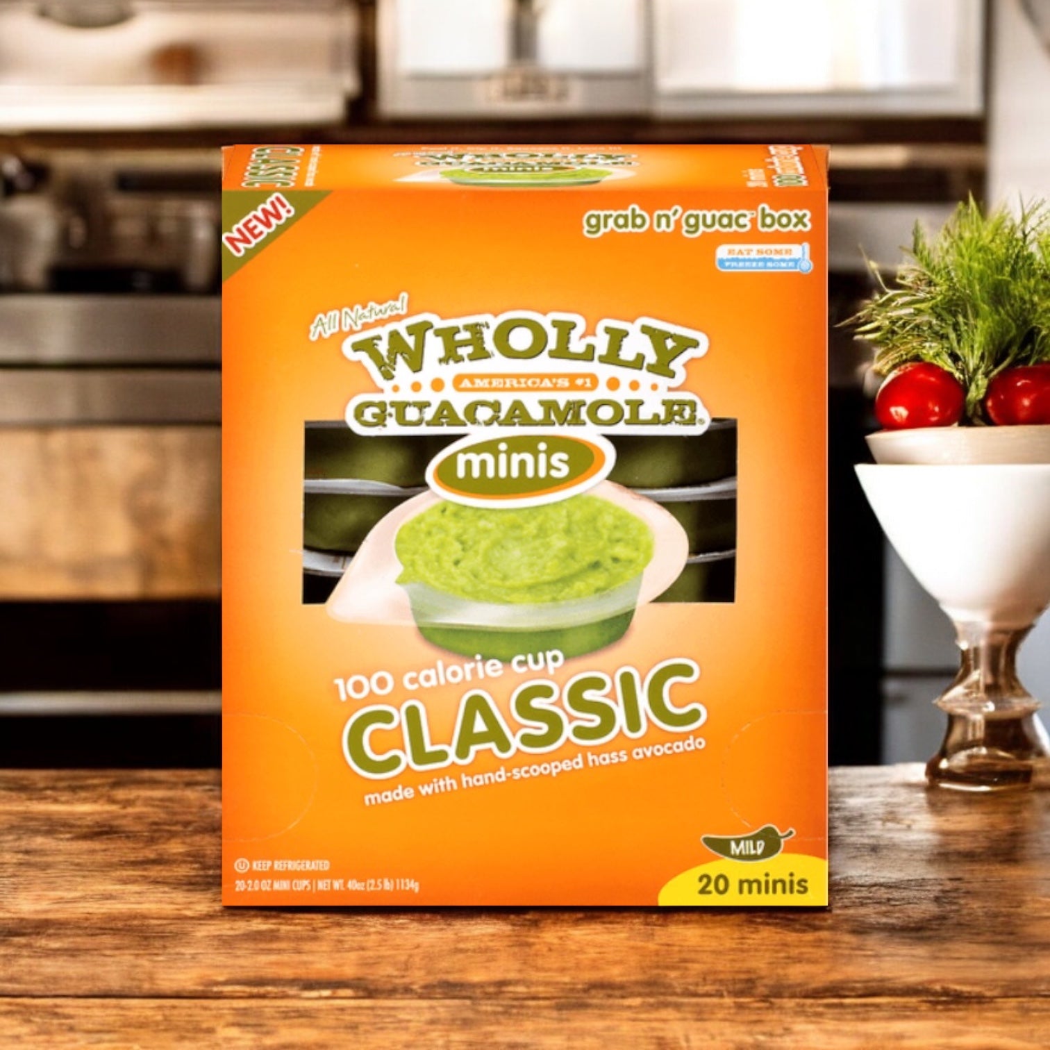 Wholly Guacamole Classic Guacamole Mini Cup - 1 Pack, 20 Count