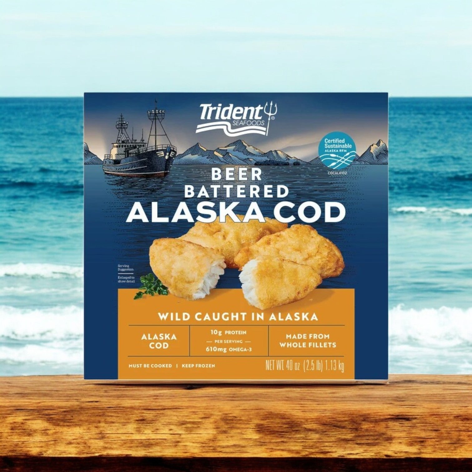 Trident Seafoods Wild Alaskan Beer Battered Cod, 2.5 lbs