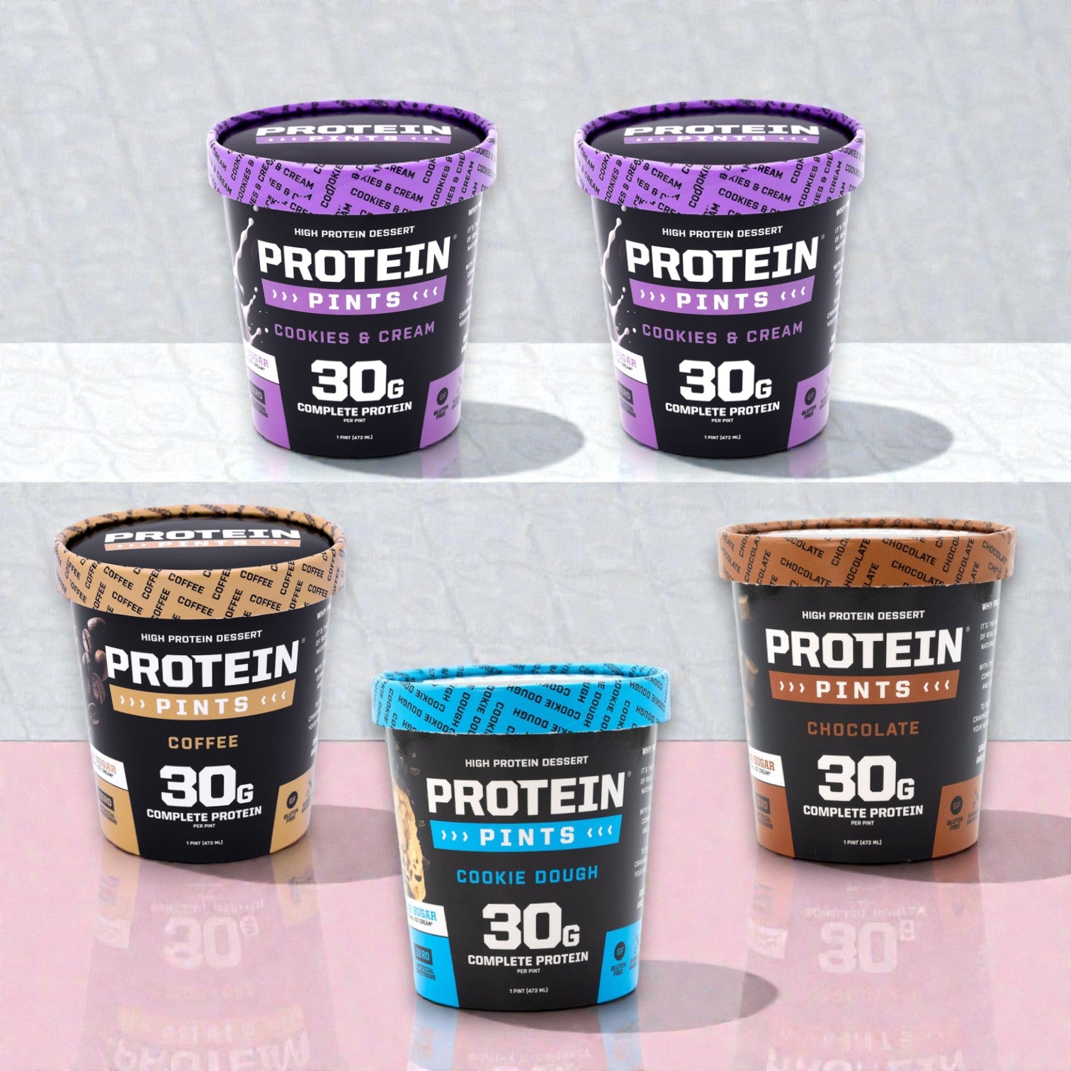 Protein Pints Variety Pack – 5 Pint Protein Ice Cream Combo