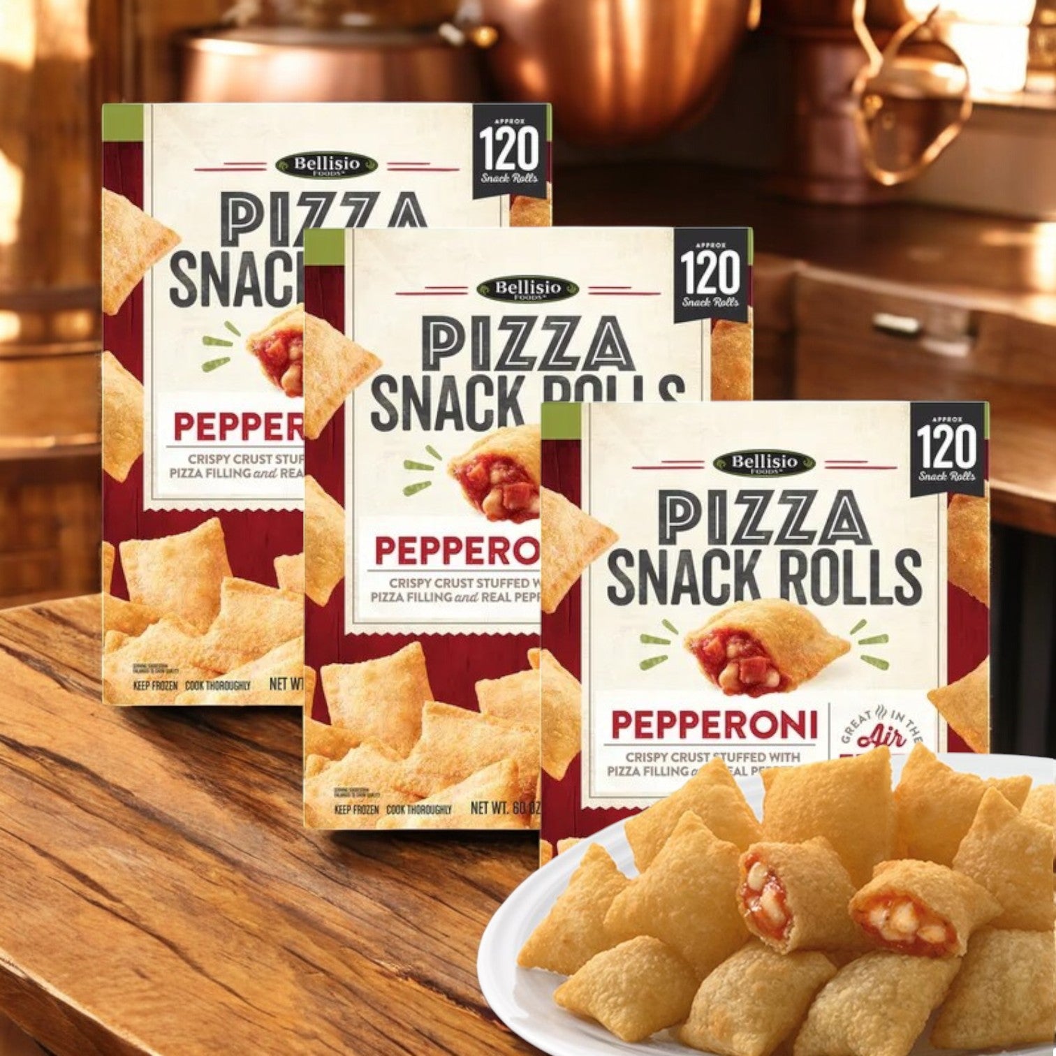 Bellisio Foods Pizza Snack Rolls, 60 Oz- 3 Pack