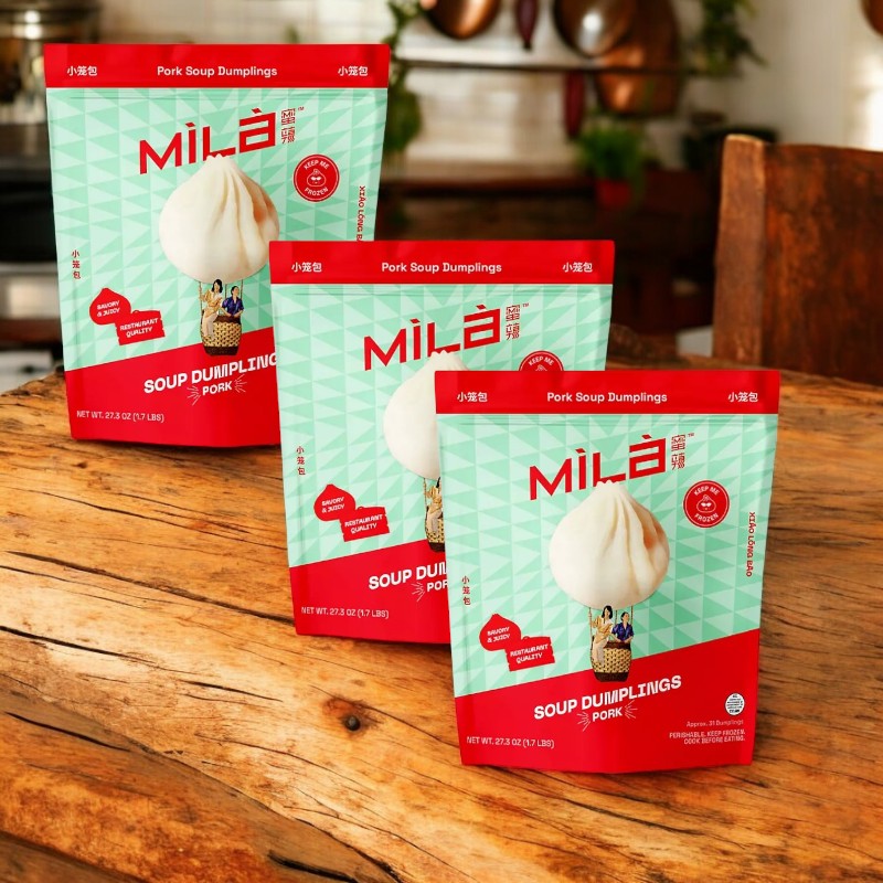MiLa Pork Soup Dumplings, Frozen, 8.8 oz, 10 Count - 3 Bags