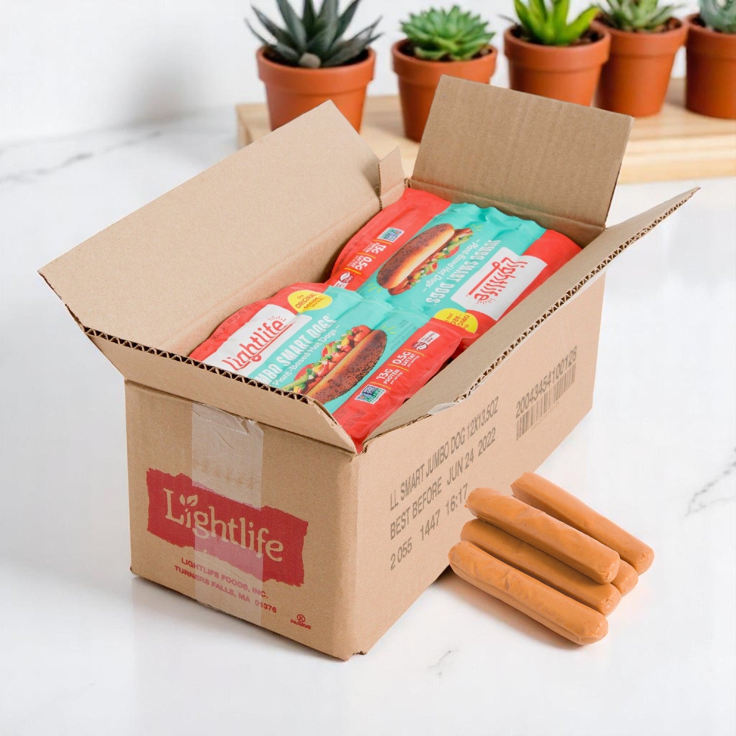 Lightlife Jumbo Vegetable Frankfurters Plant-Based | 12 Packs