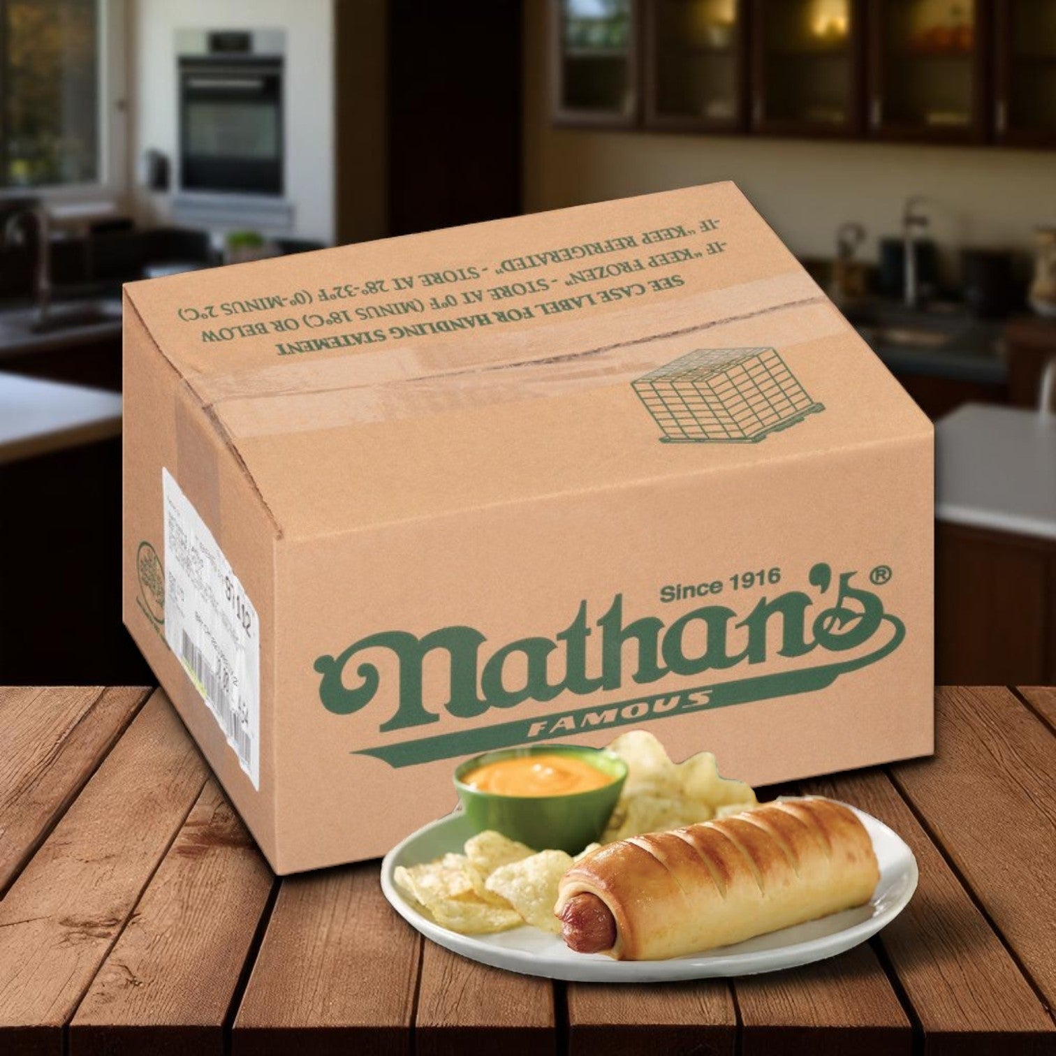 Nathan's Famous Beef Pretzel Dogs – 40 Count, 1 Case