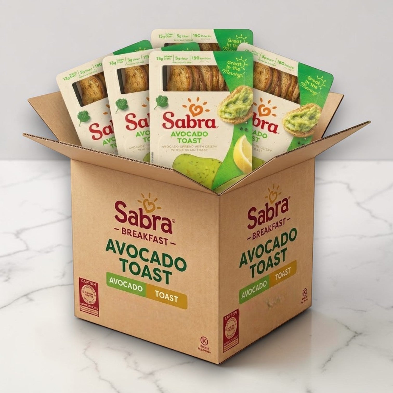 Sabra Avocado Chunky Spread with Toast – 8 Pack (2.7 oz Cups)