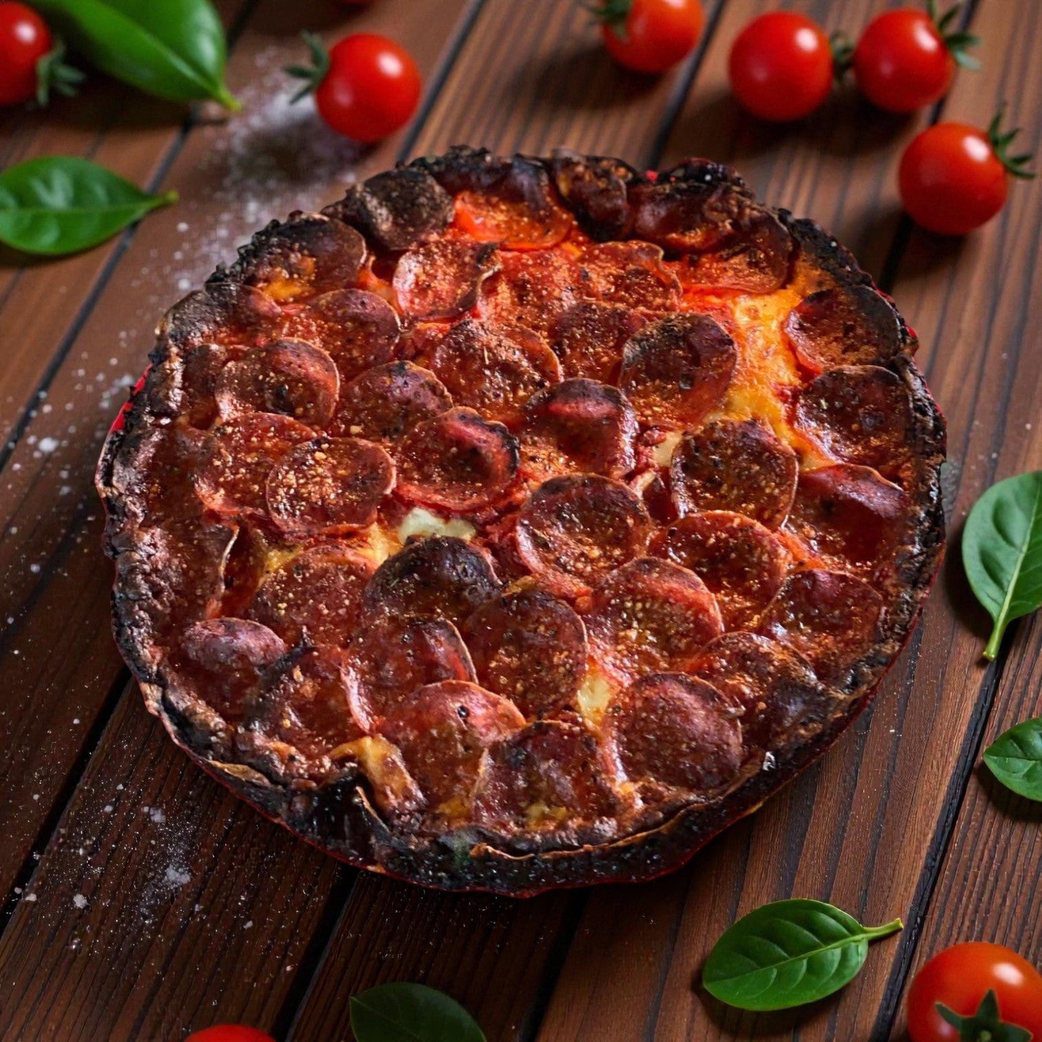 Pequod's Deep Dish Pepperoni Pizza (2" Tall) + Garrett Popcorn “Garrett Mix” (6 oz)