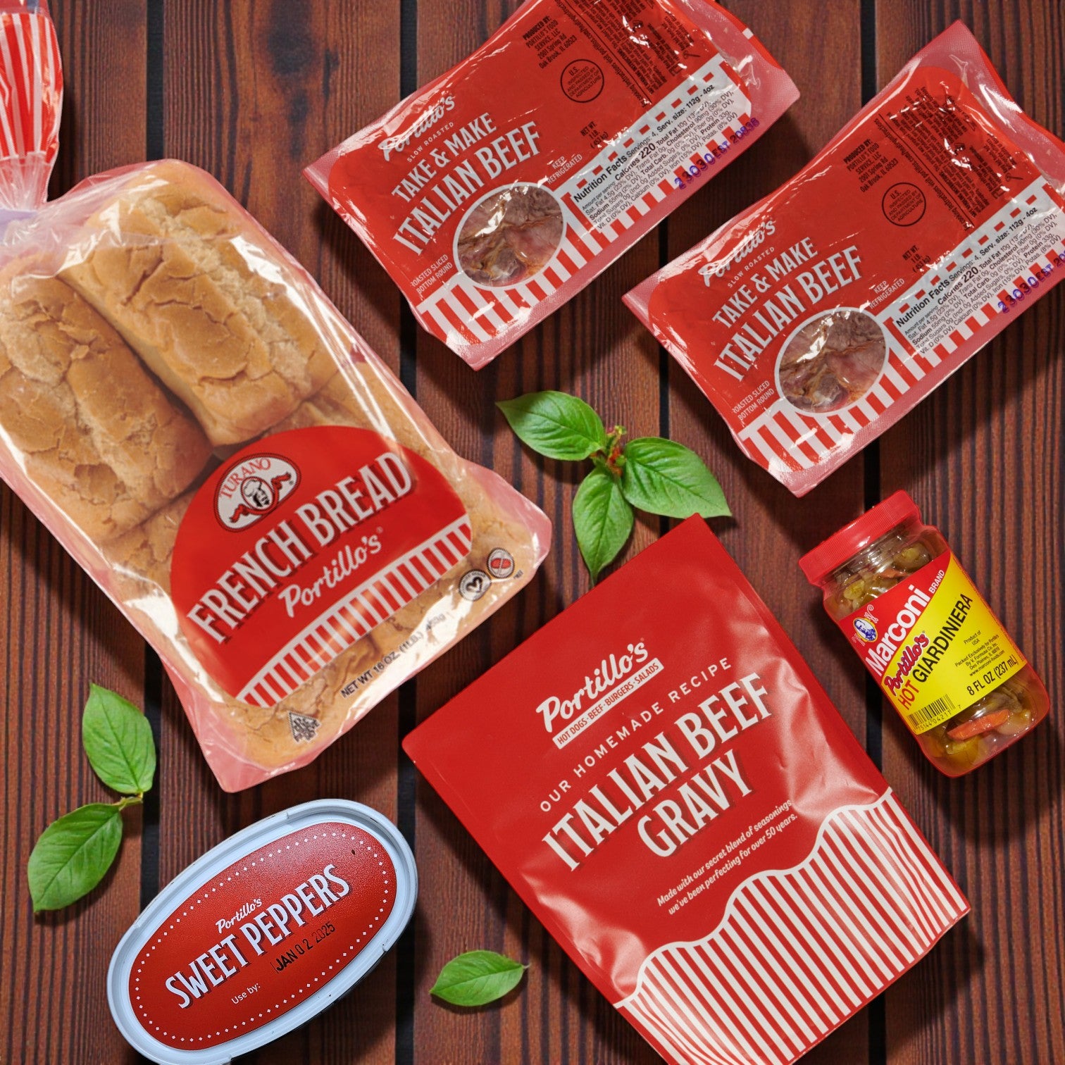 Portillo's 8 Italian Beef Combo & Vienna 20 Pack Hot Dog Kit