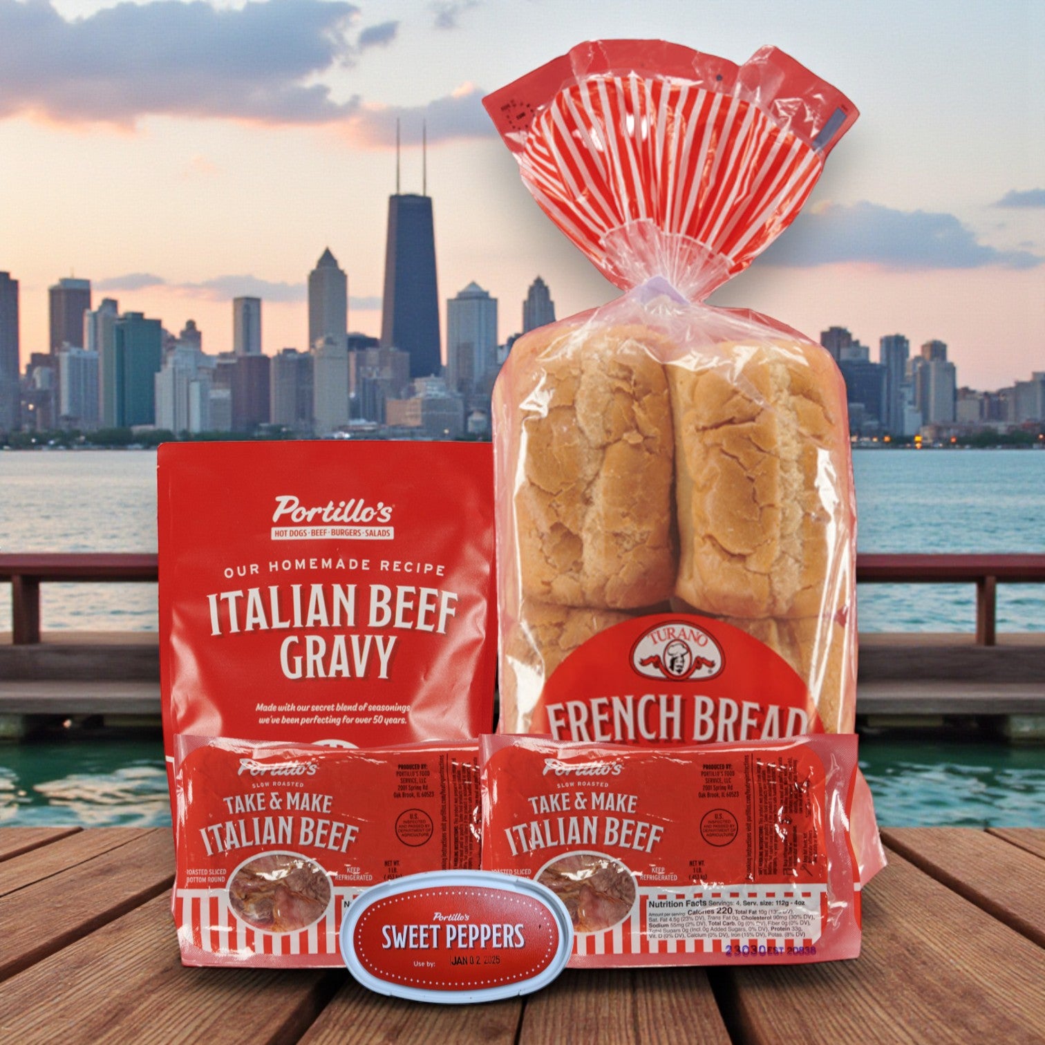 Portillo’s Italian Beef Sandwich Bundle – (Serves 8–10) Perfect for Parties