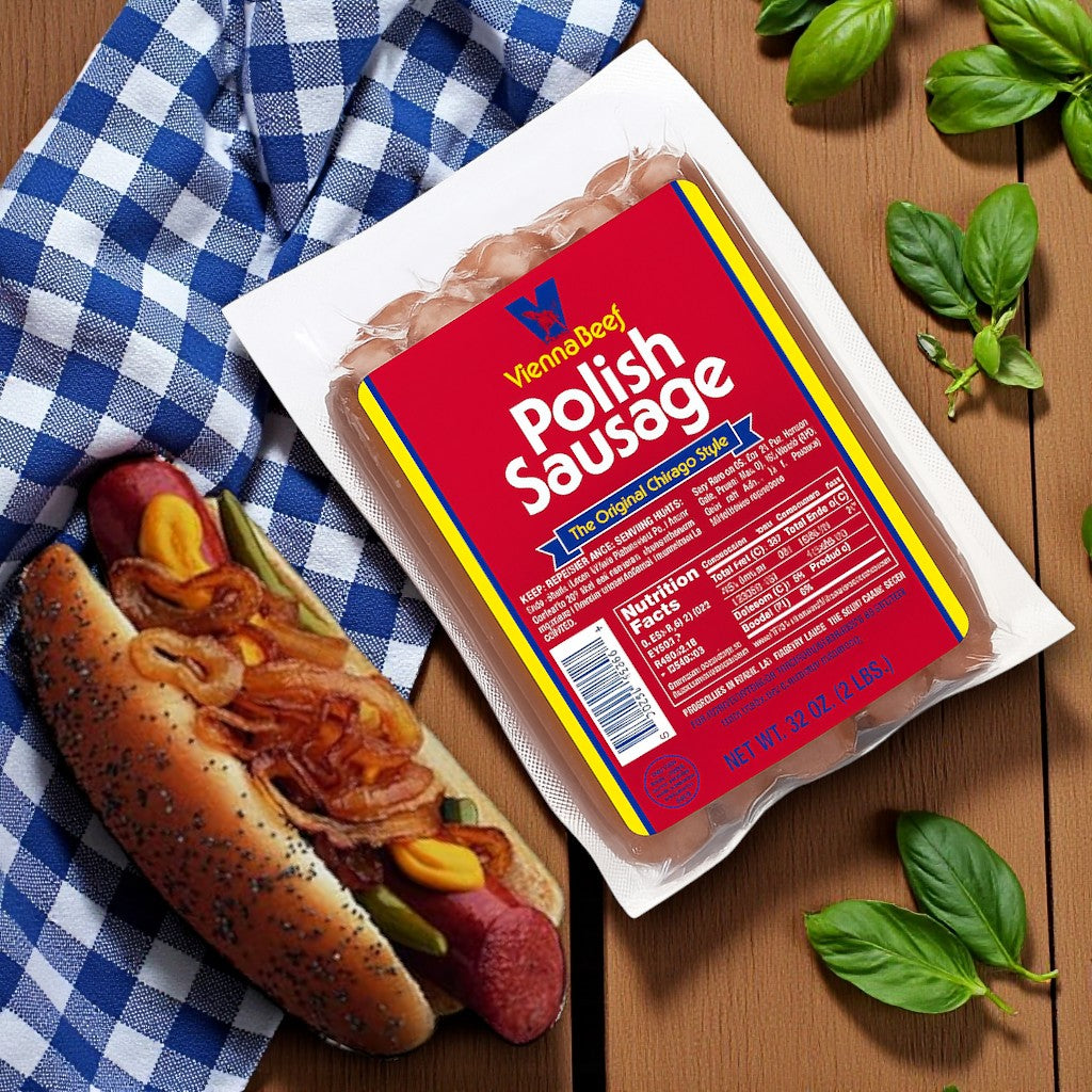 Vienna Beef Polish Sausage – All-Beef, 32 oz (1 Pack)
