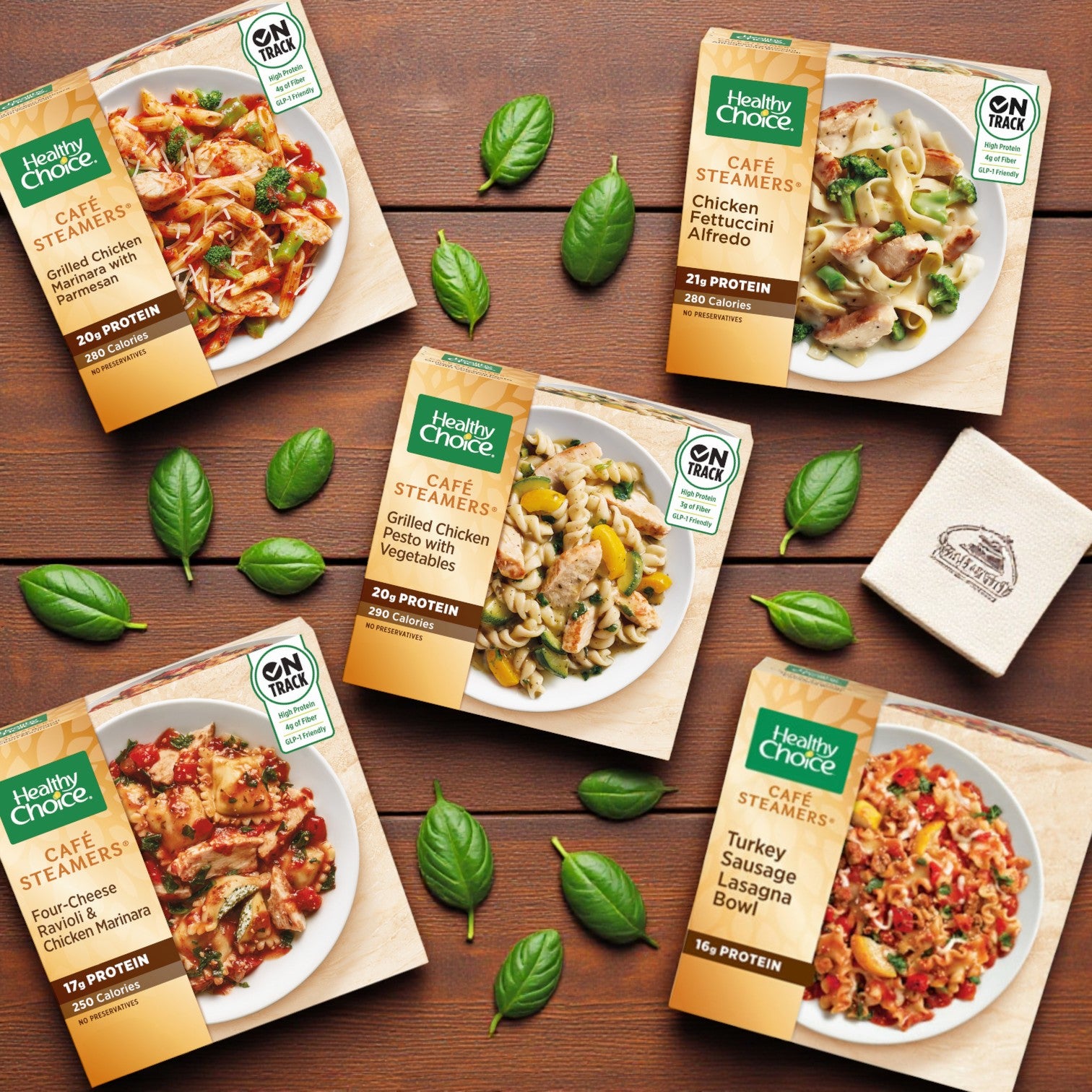 Healthy Choice Café Steamers Variety Pack – 5 Delicious Frozen Meals
