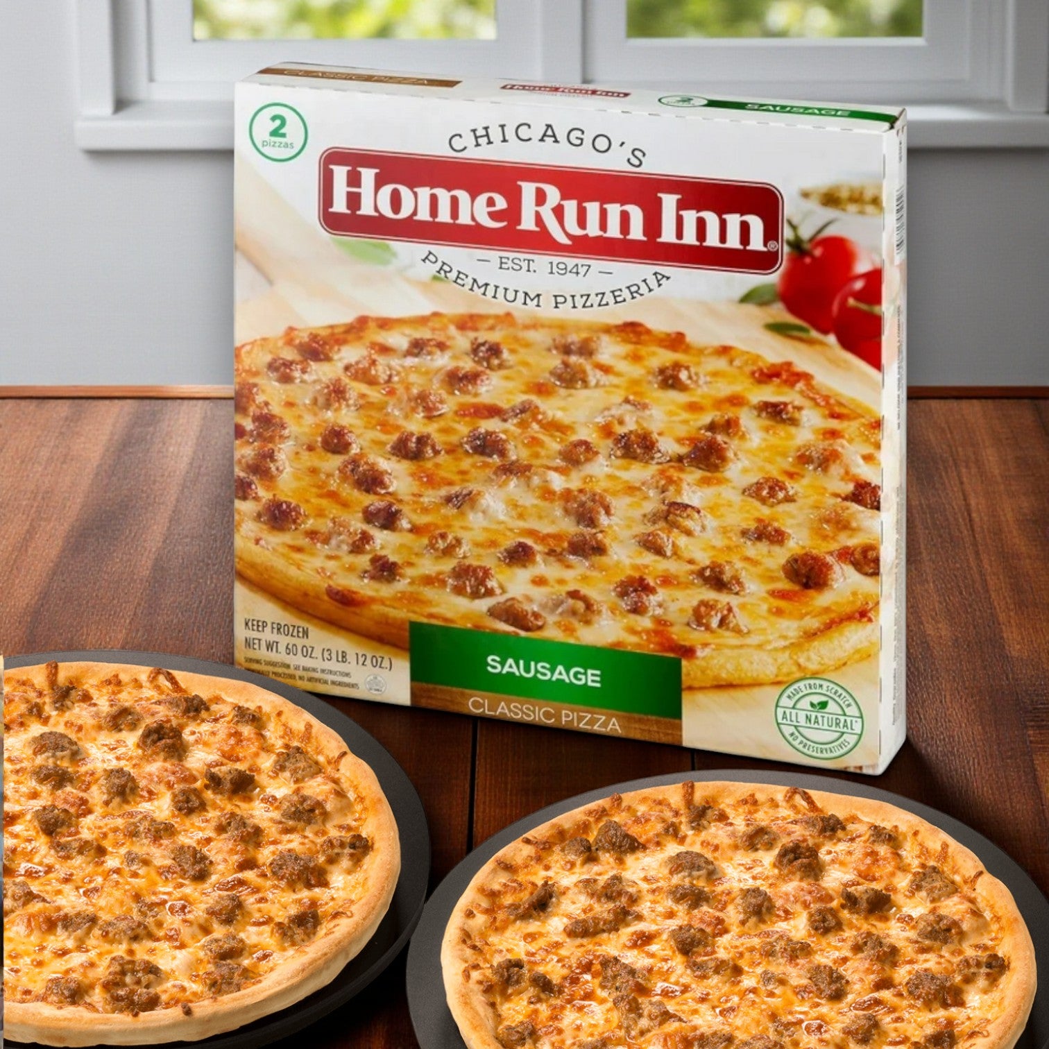 Home Run Inn Classic Sausage Pizza – 60 oz (2 Pizzas in each box)
