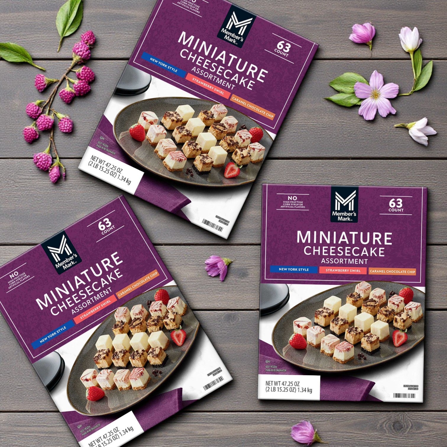 Member's Mark Cheesecake Minis Variety Pack – 3 Pack