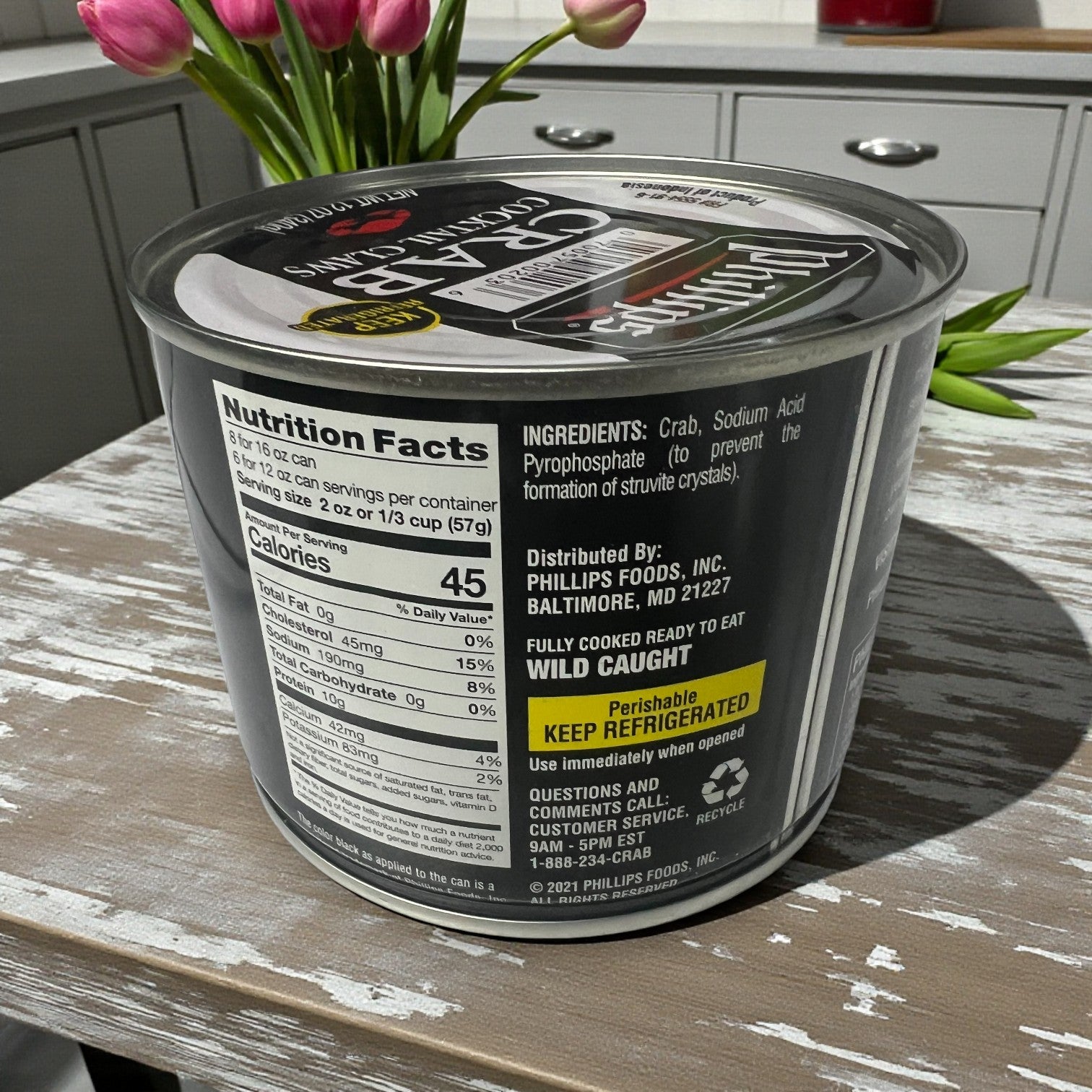 Phillips Crab Cocktail Claws – Pasteurized, Wild Caught (12 oz Can) – 6 Pack