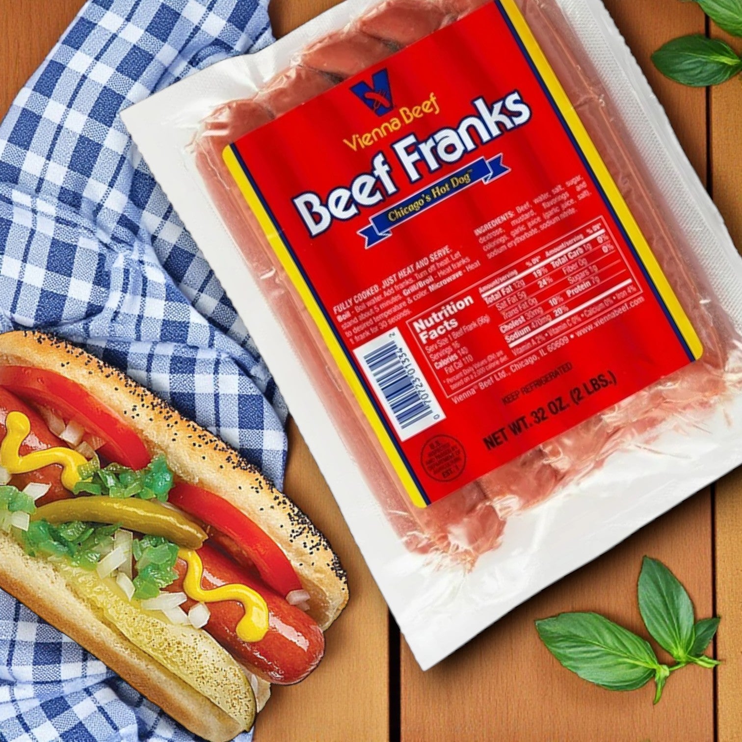 Vienna Beef Beef Franks, 2 oz., 16 ct.