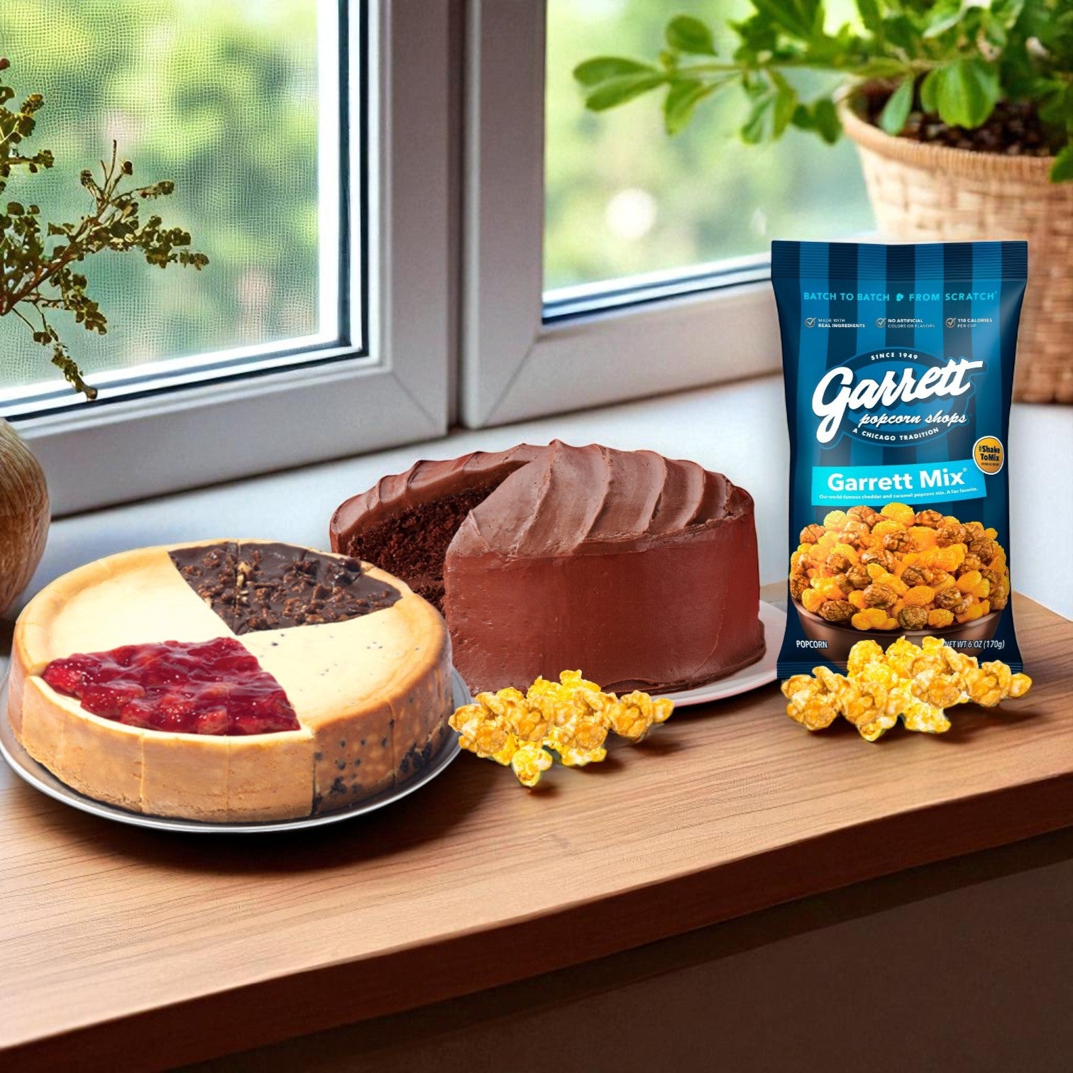 Chicago Dessert & Snack Sampler – Eli’s Cheesecake, Portillo’s Famous Chocolate Cake & Garrett Popcorn