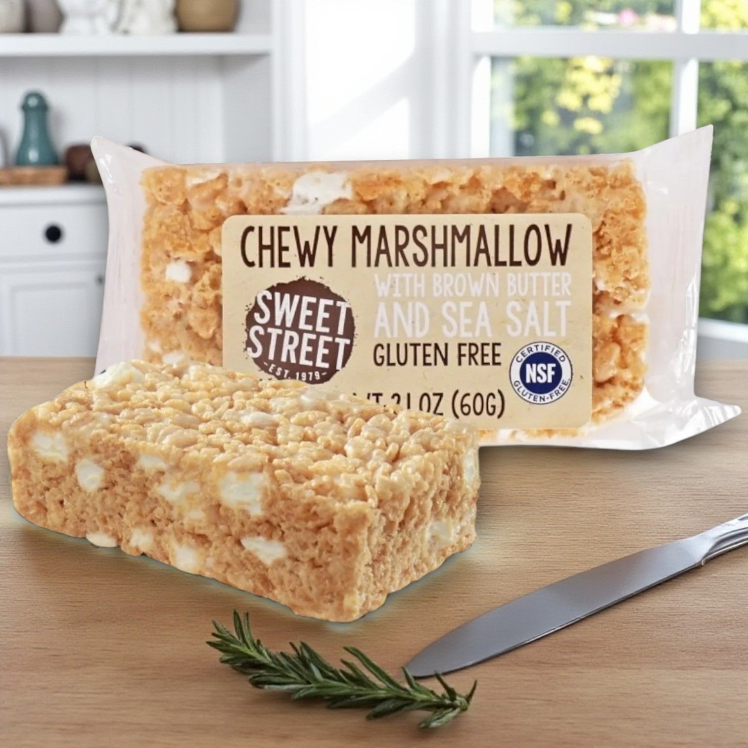 Sweet Street Brown Butter & Sea Salt Rice Crispy Bars – Gluten-Free, 40 Count (2.1 oz Each)