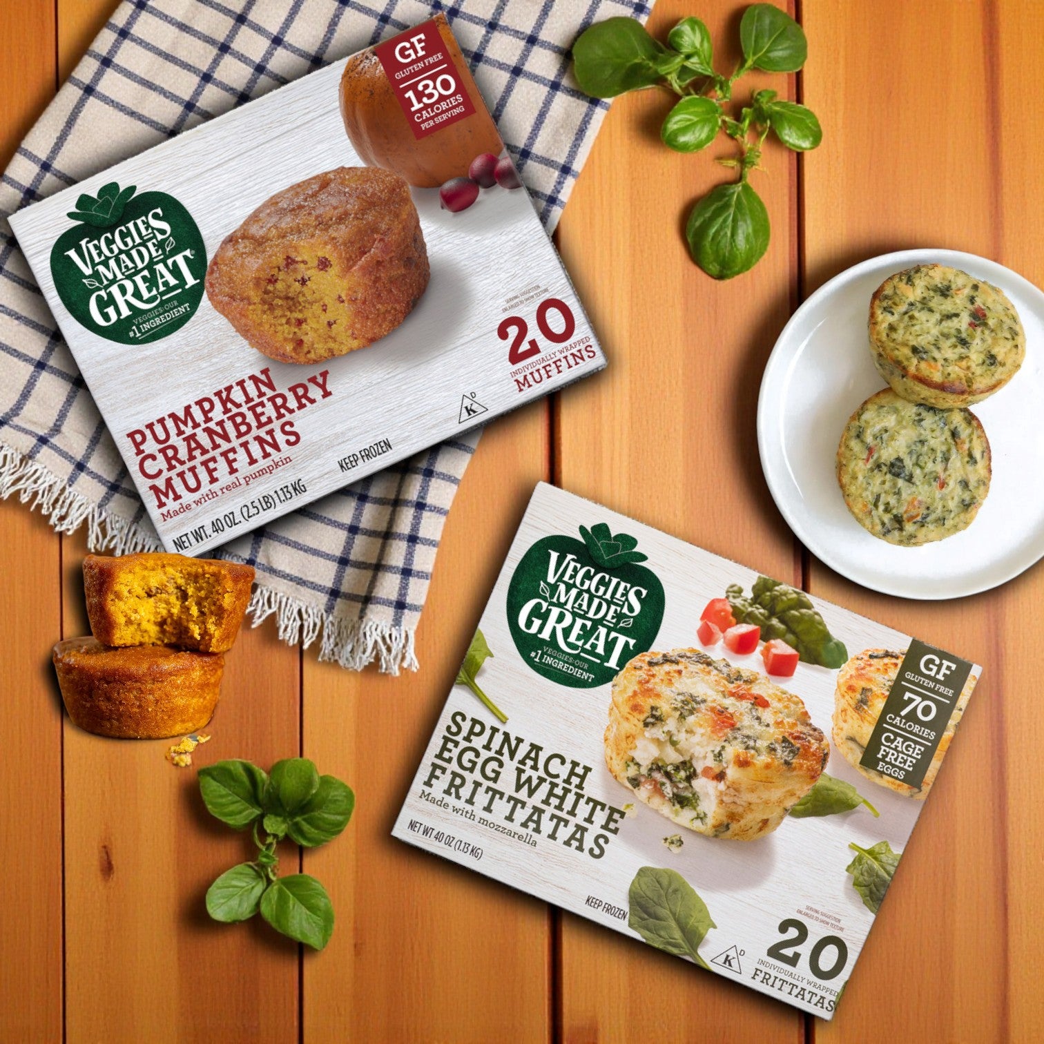 Garden Lites Breakfast Combo – Pumpkin Cranberry Muffins & Spinach & Egg White Frittatas