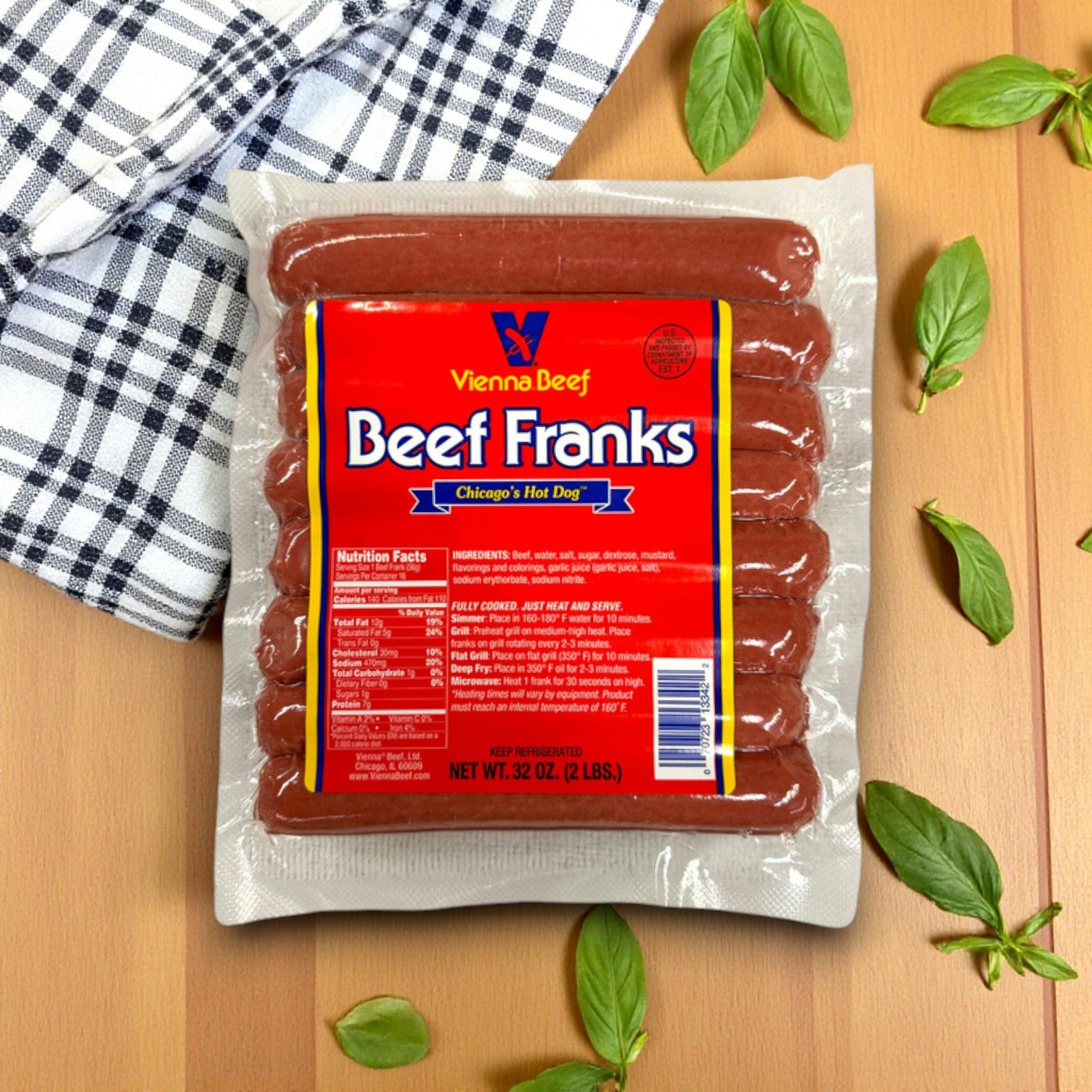 Vienna Beef Beef Franks, 2 oz., 16 ct.