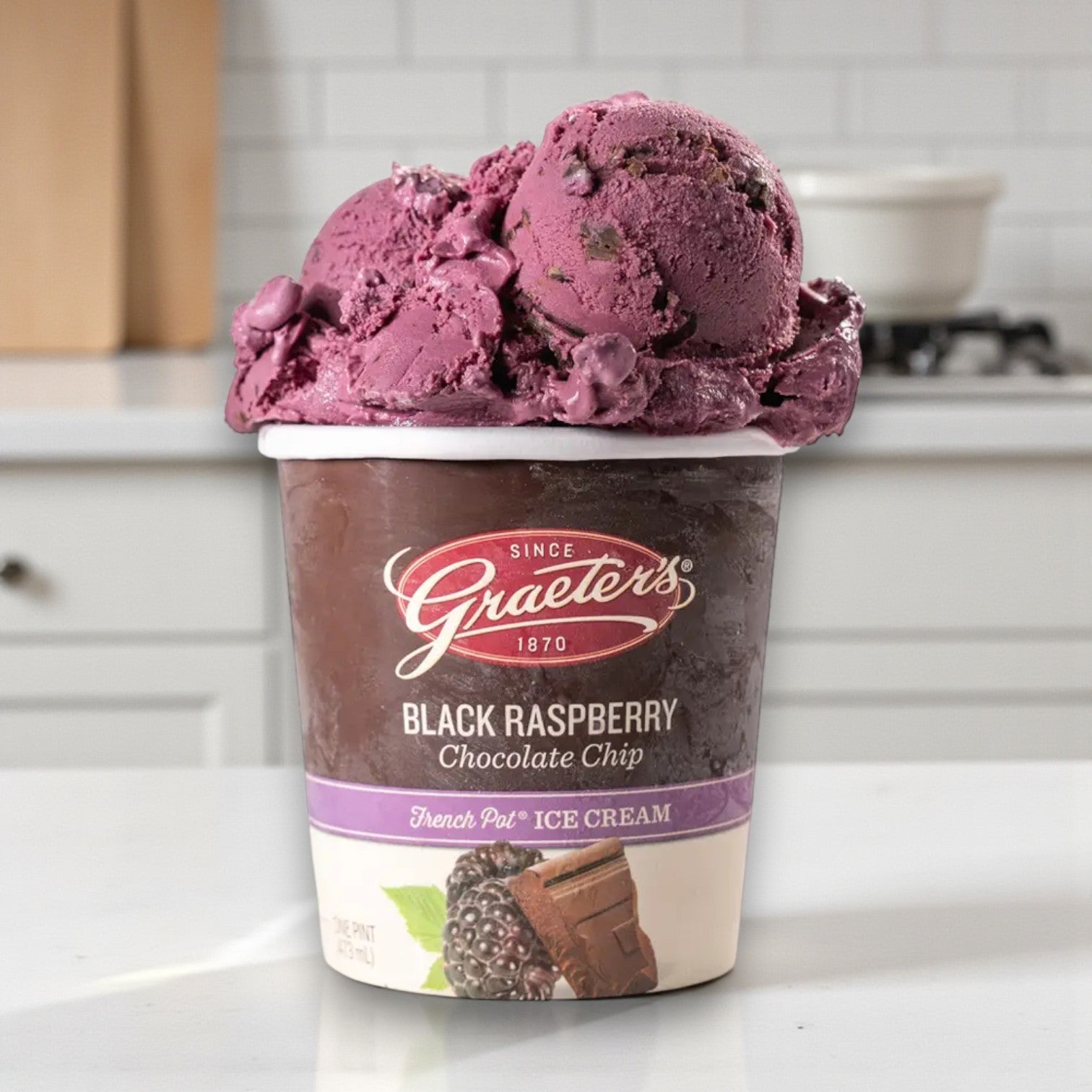 Graeter’s Black Raspberry Chocolate Chip Ice Cream – 1 Pint