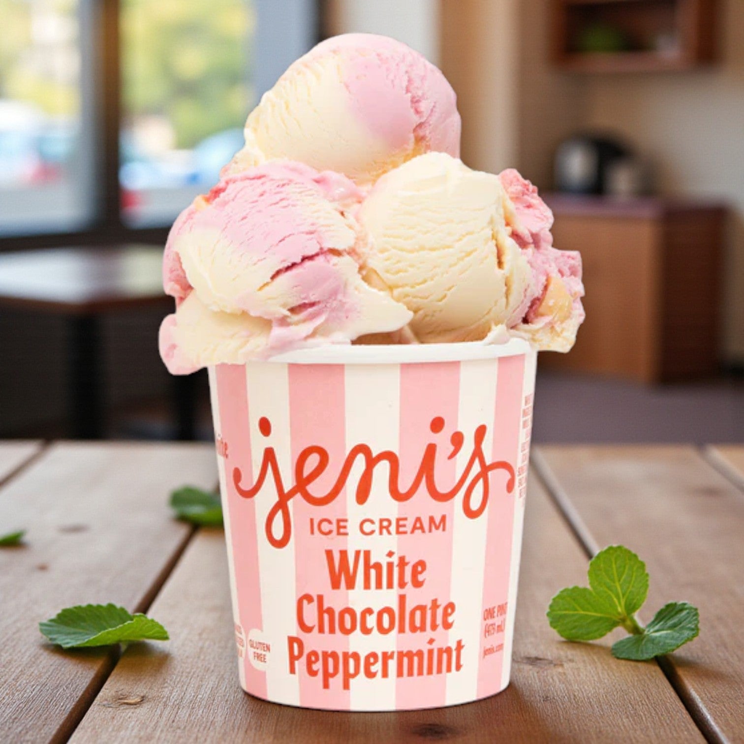 Jeni’s White Chocolate Peppermint Ice Cream – 1 Pint (16 oz)