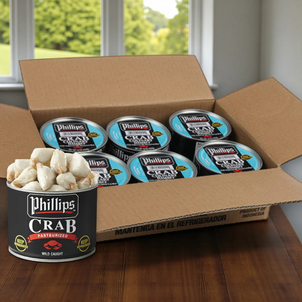 Phillip Foods Pasteurized Culinary Jumbo Lump Crab Meat, 1 lb Cans, 6